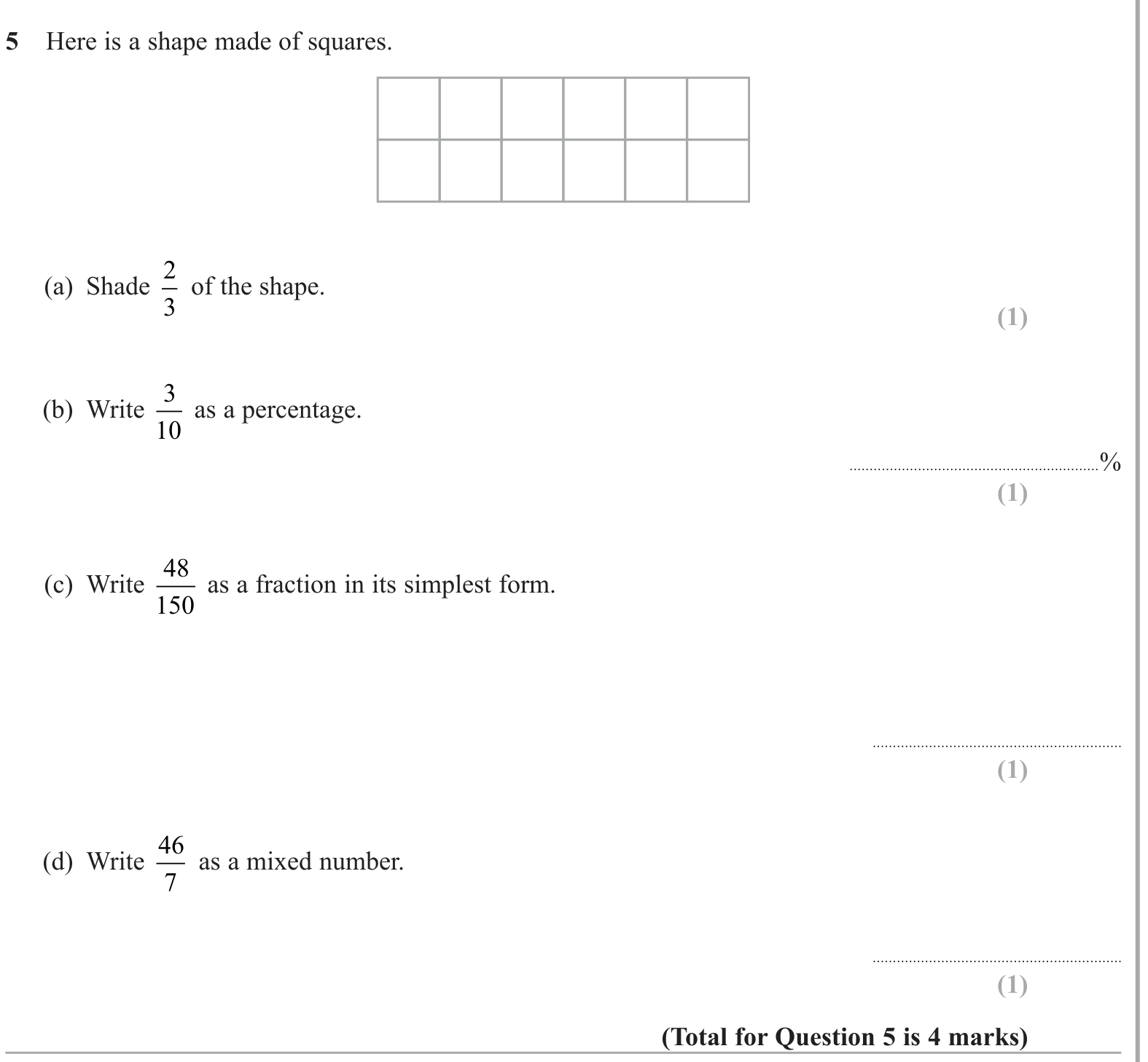 Percentages question 6