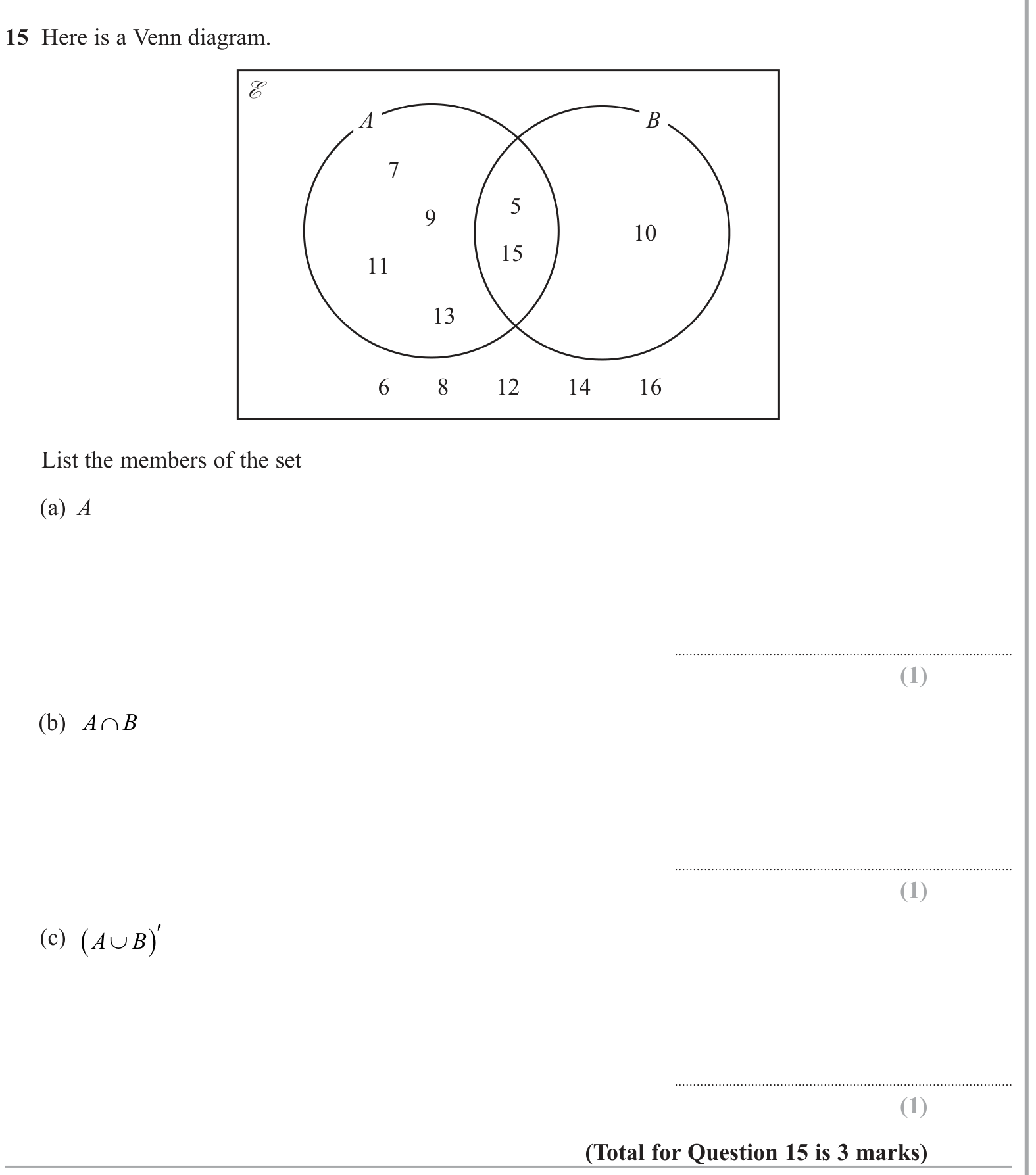 Sets and Venn Diagram question 2