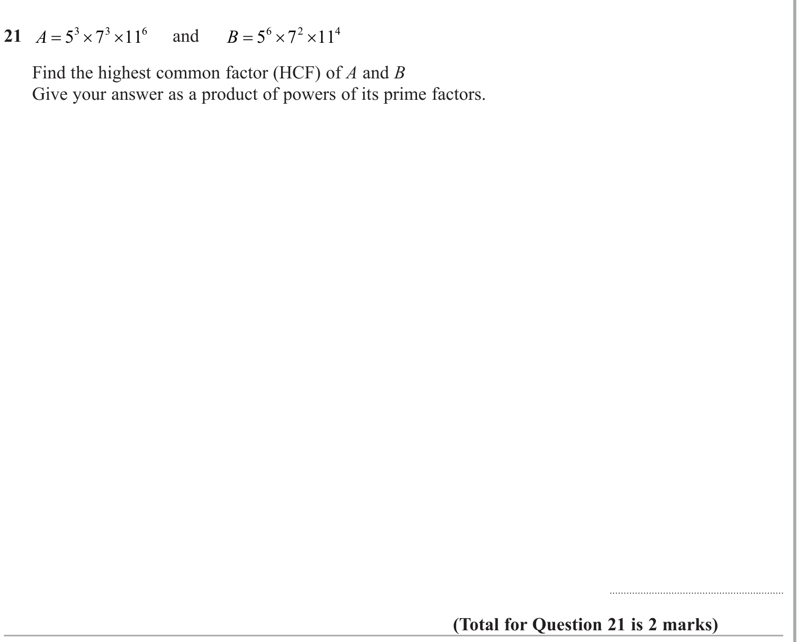 HCF and LCM question 2