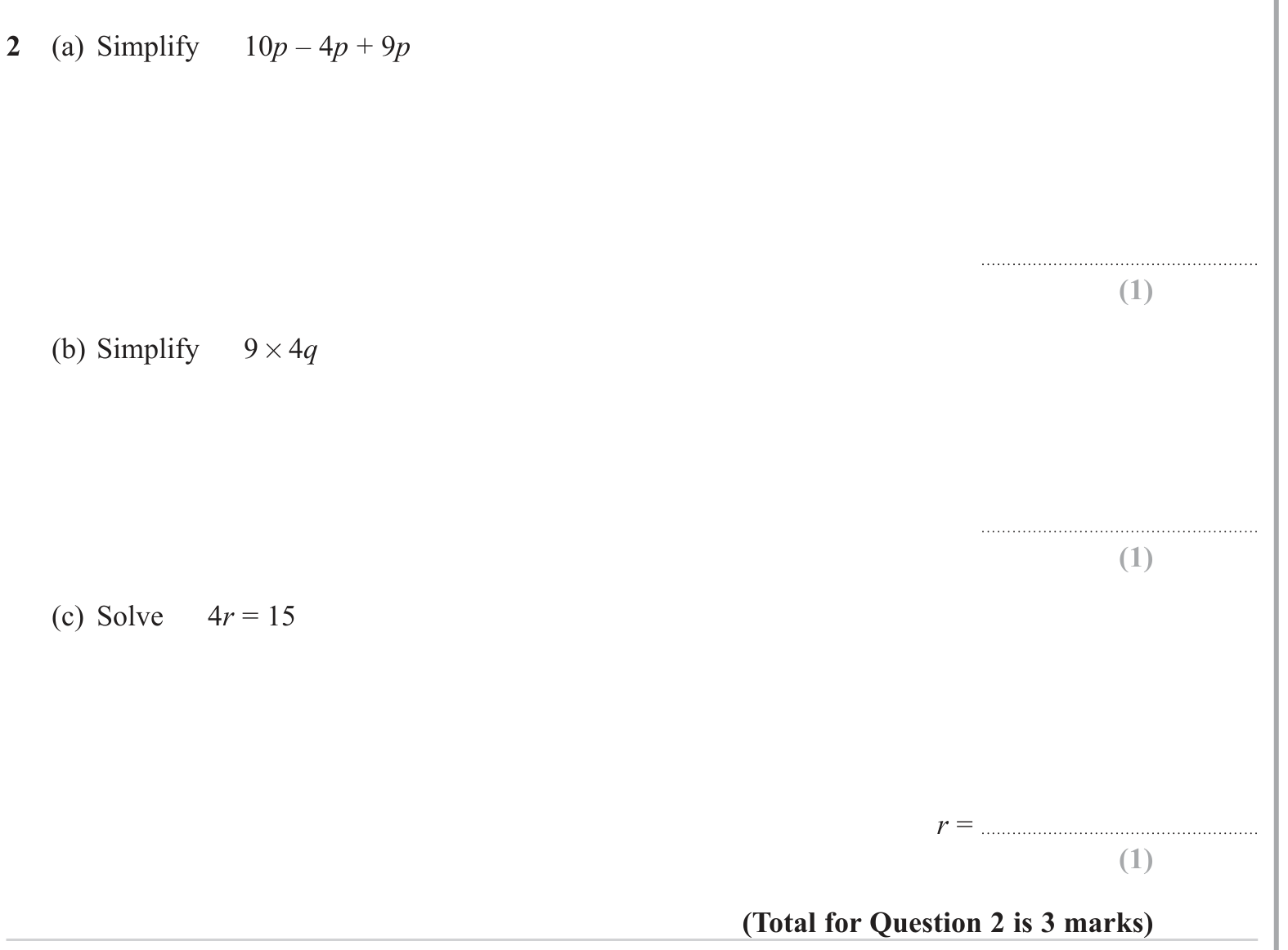 Linear equations question 4
