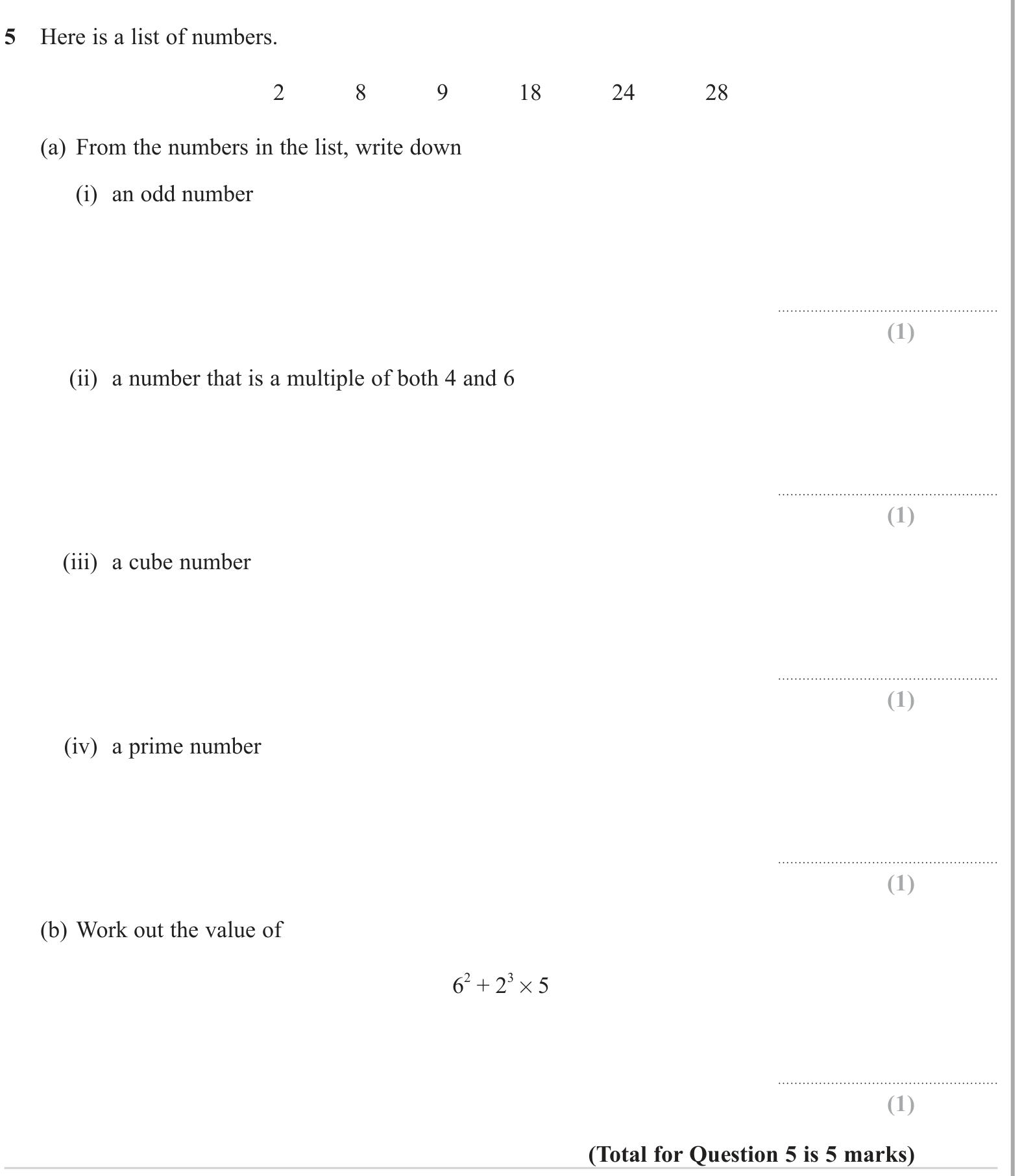 Types of numbers question 3