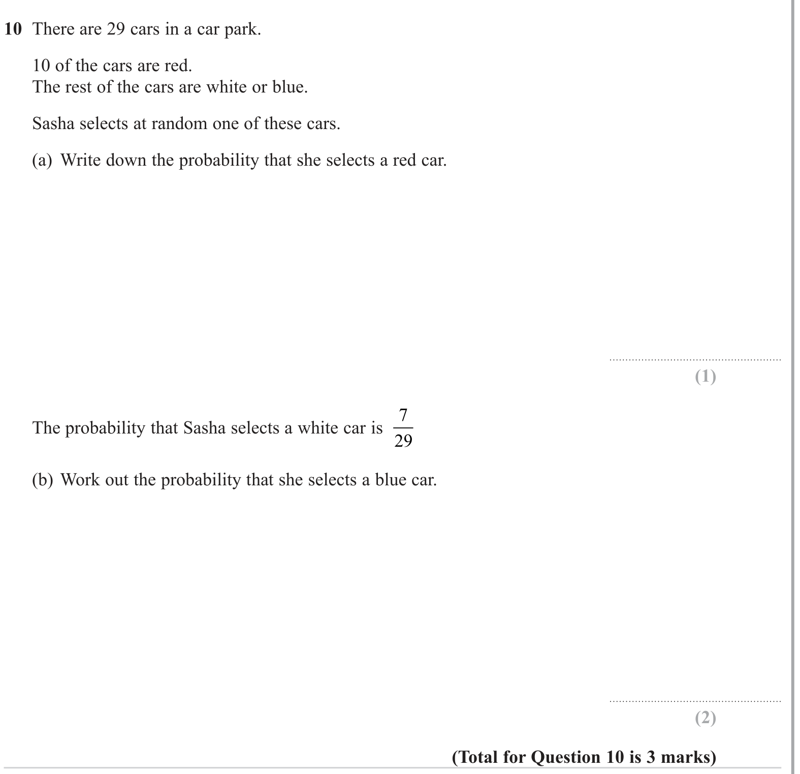Single events question 5