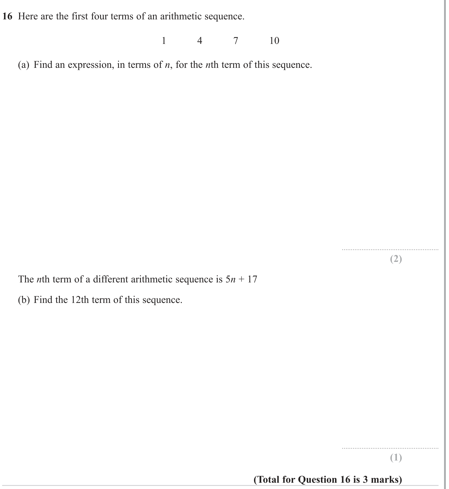 Sequences question 2