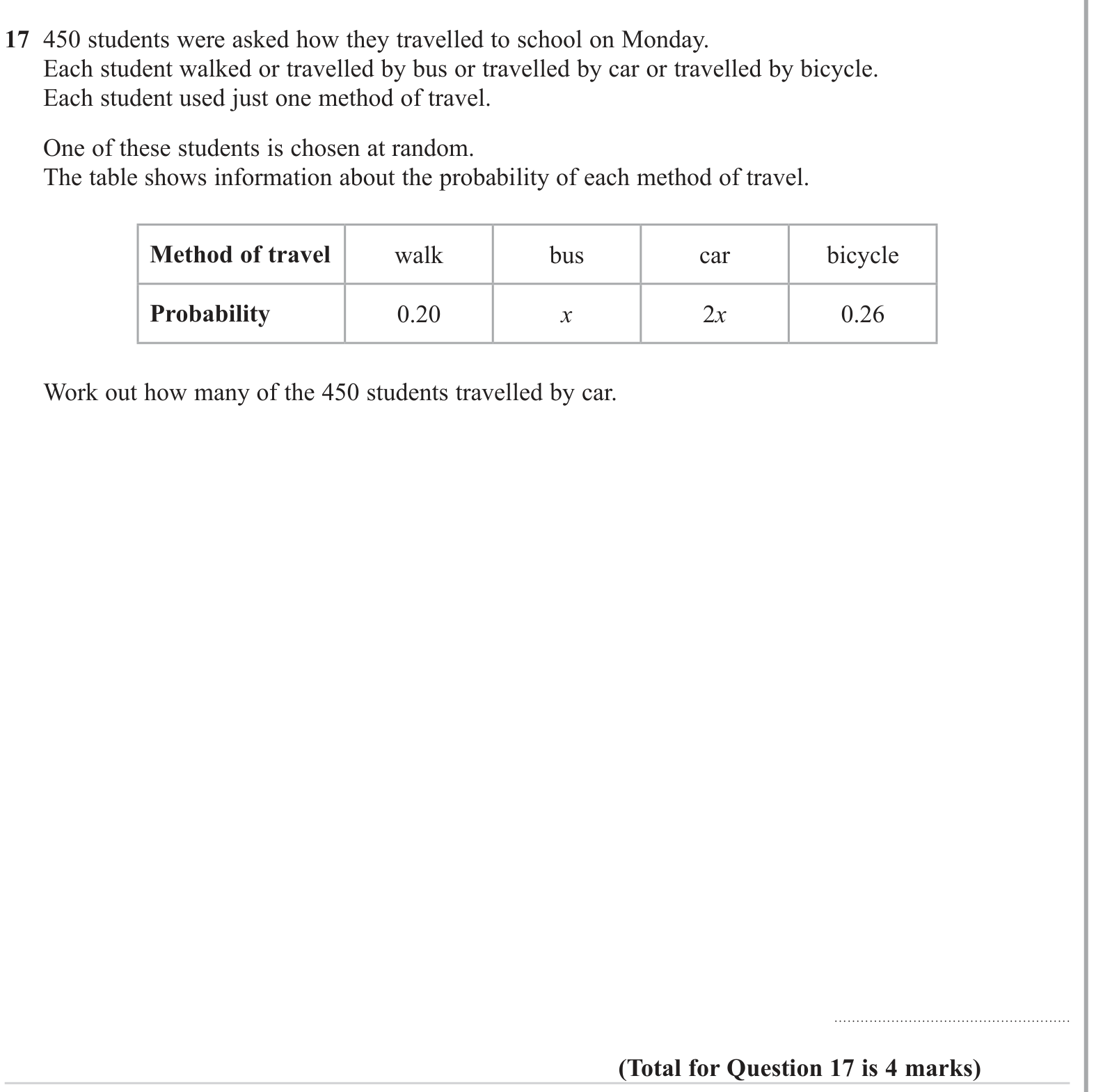 Experimental probability question 1