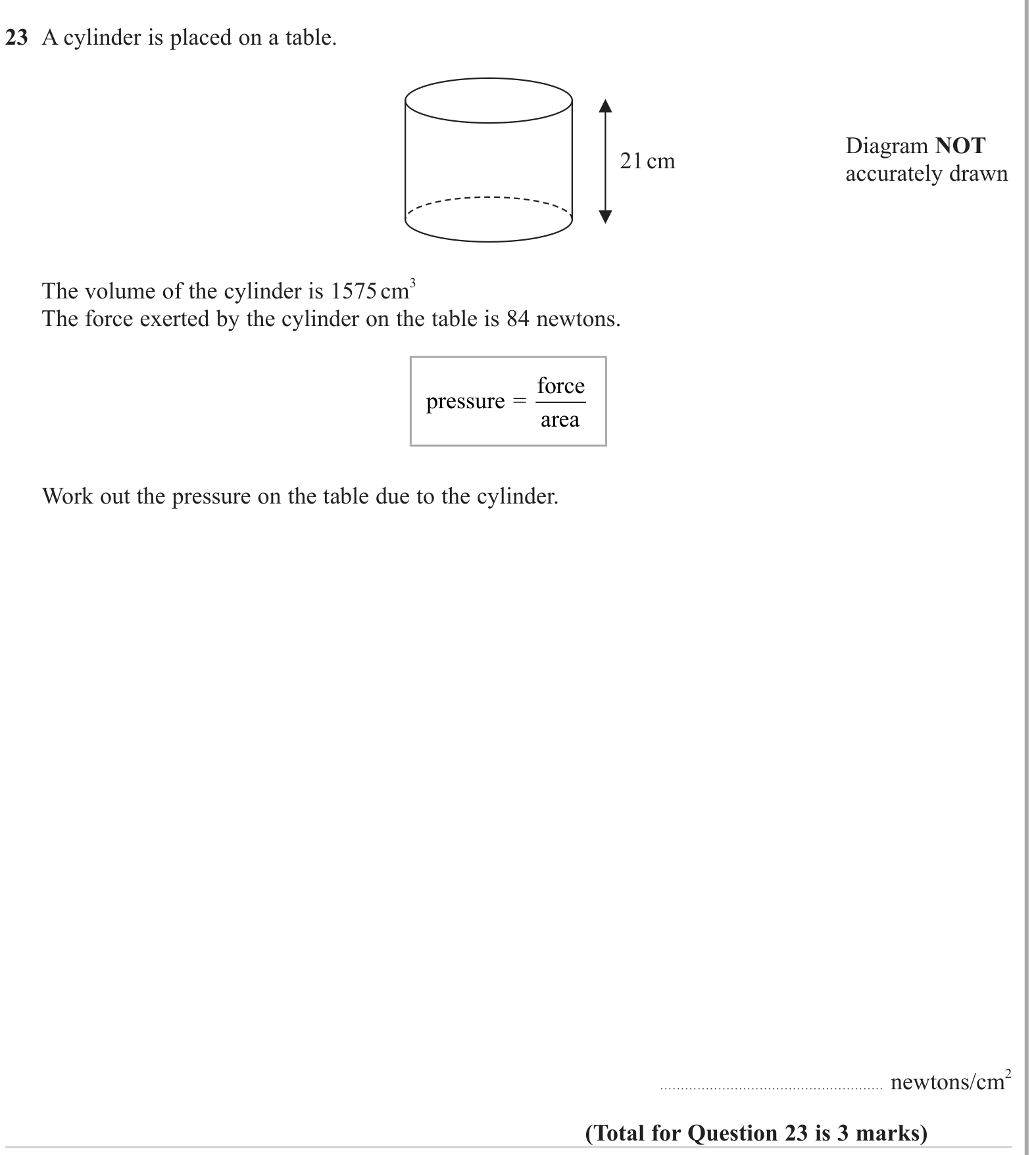 Volume and Surface Area question 2