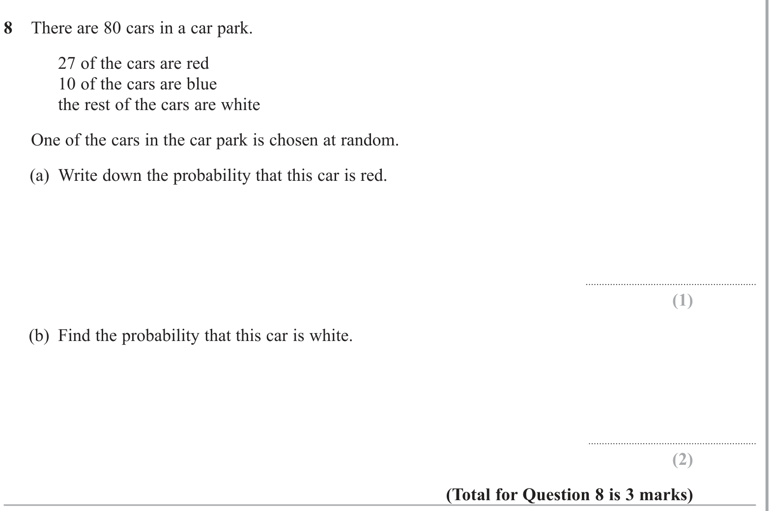 Single events question 6