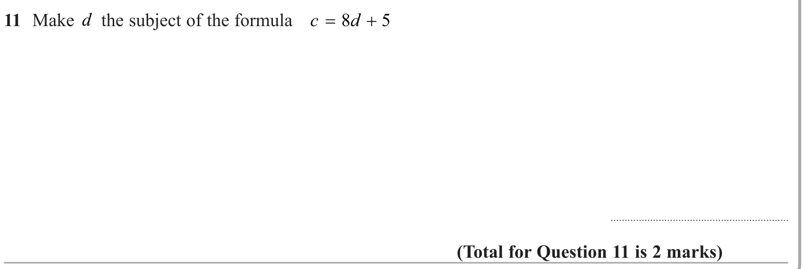 Rearranging formulae and substitution question 6