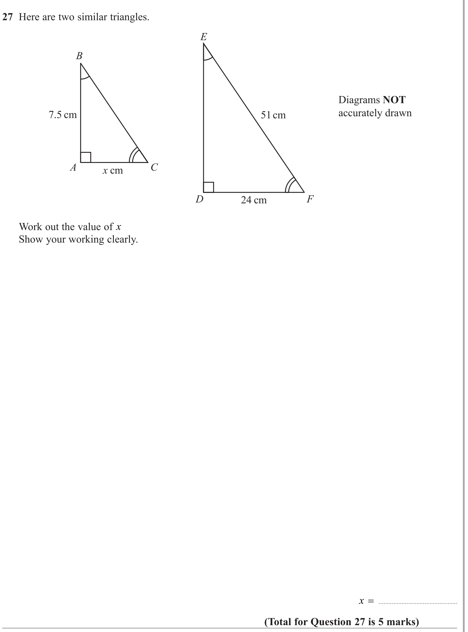 Similar figures question 1