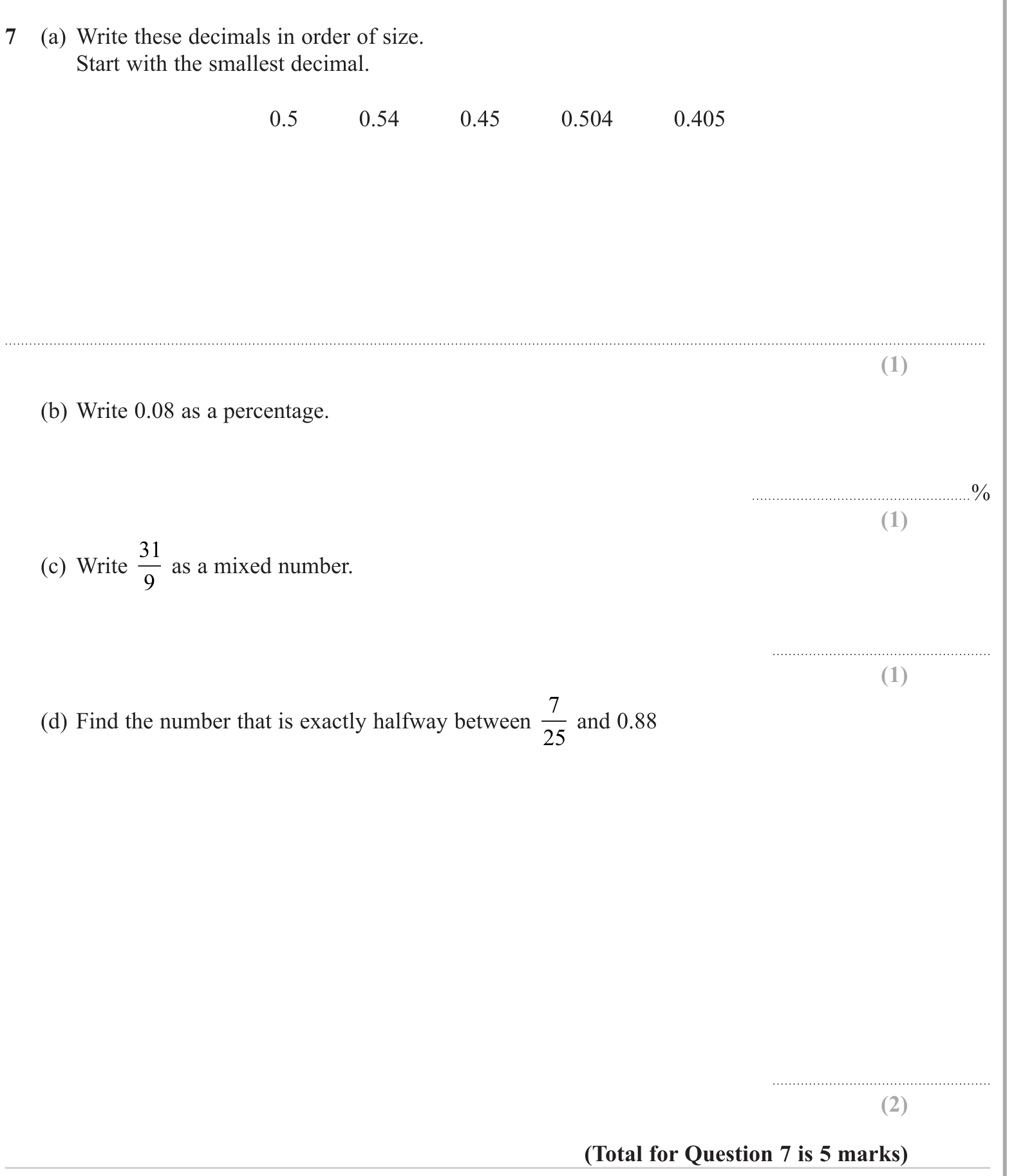 Percentages question 12