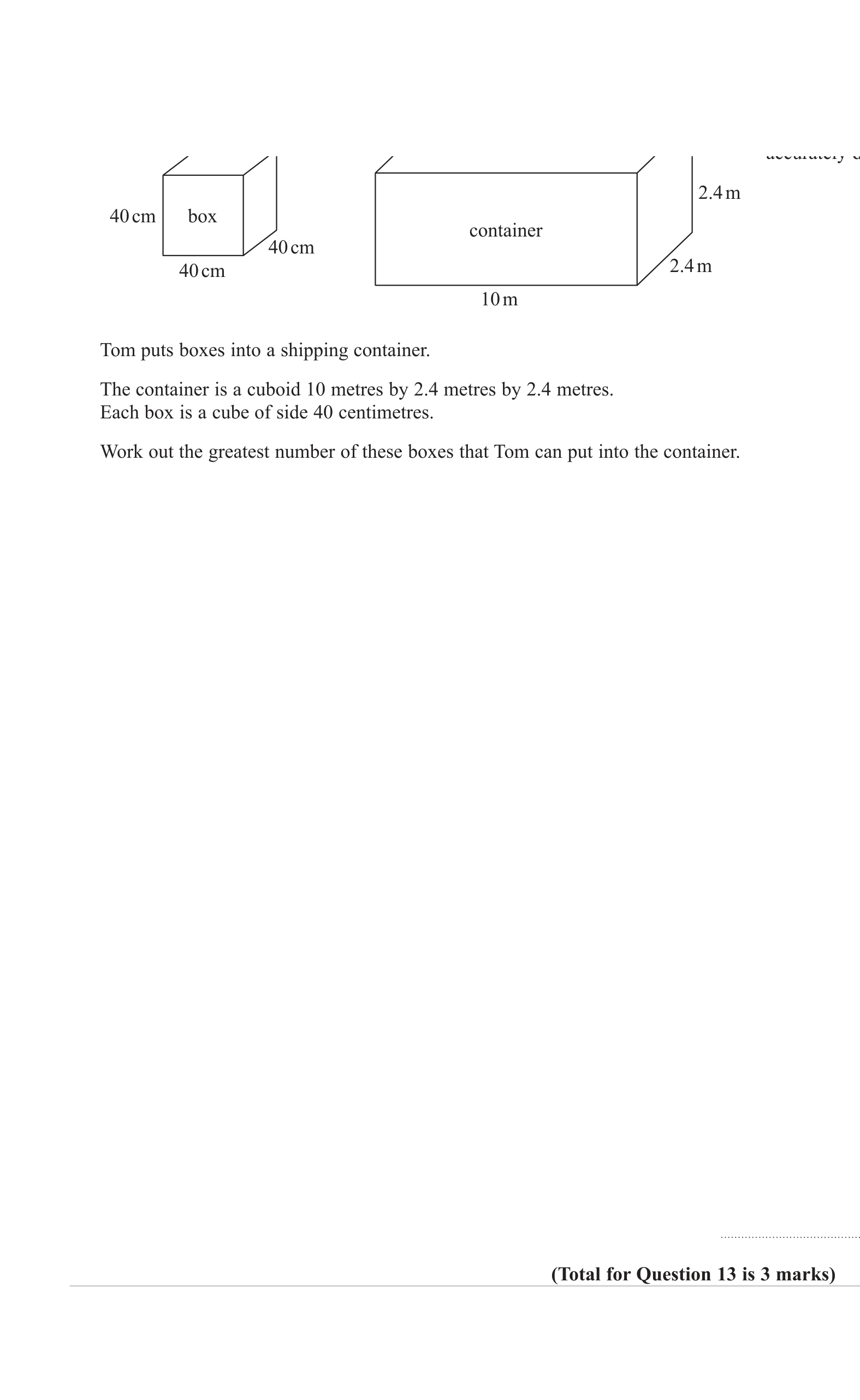 Volume and Surface Area question 4
