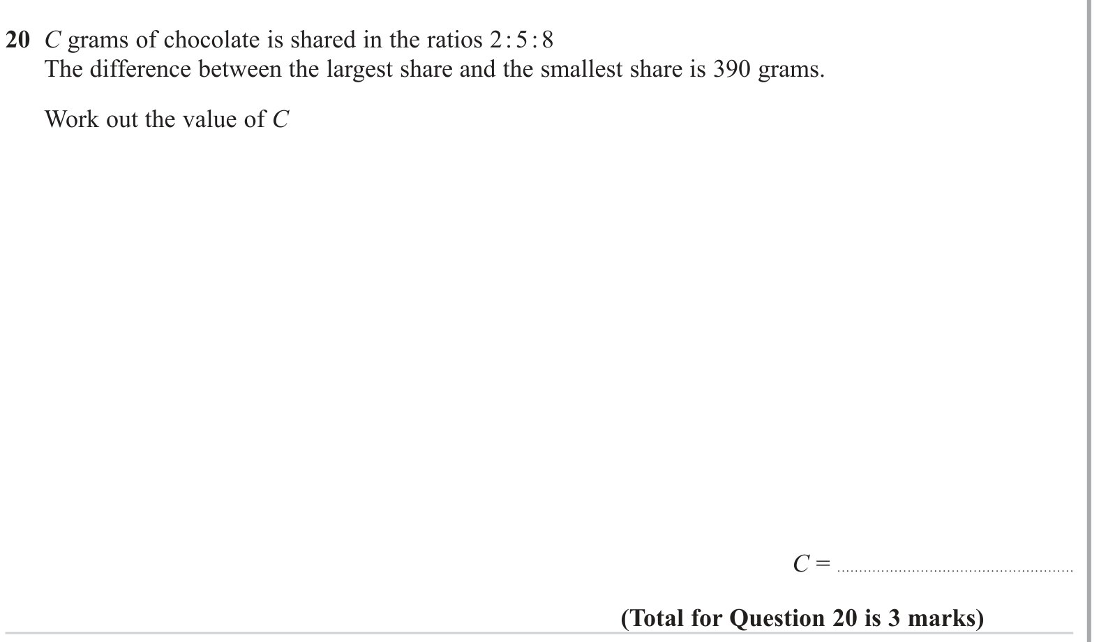 Ratio and proportion question 5