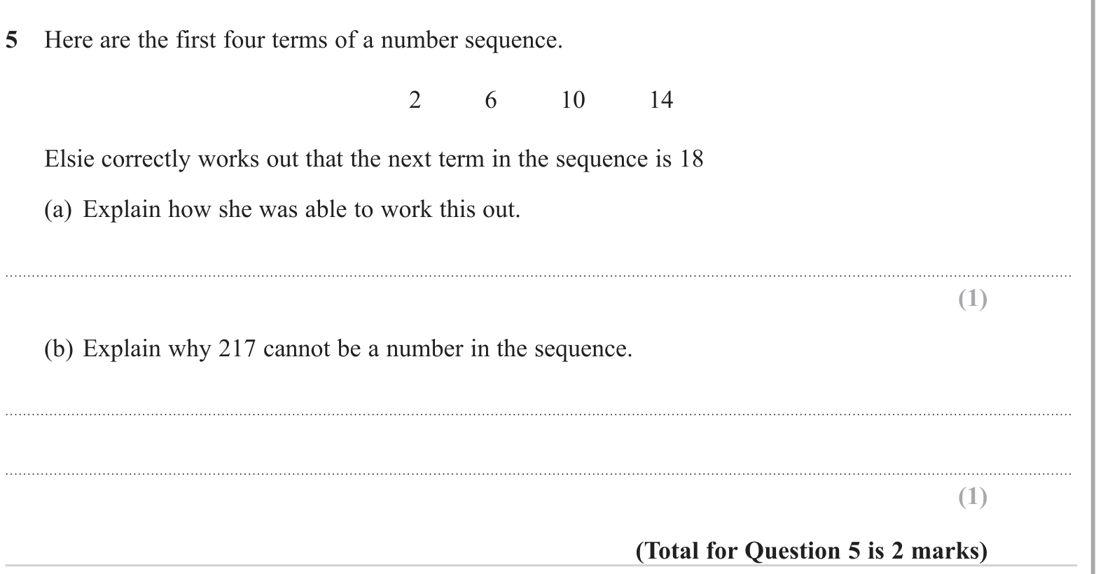 Sequences question 3