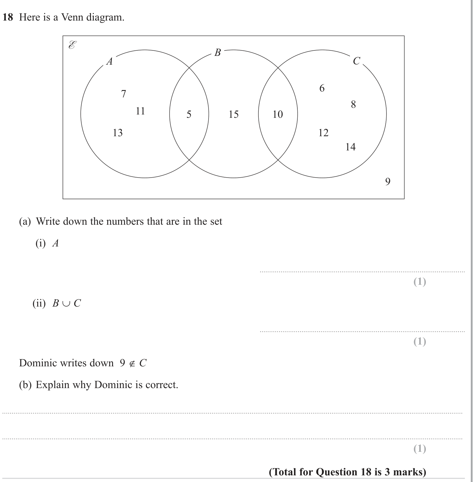 Sets and Venn Diagram question 5