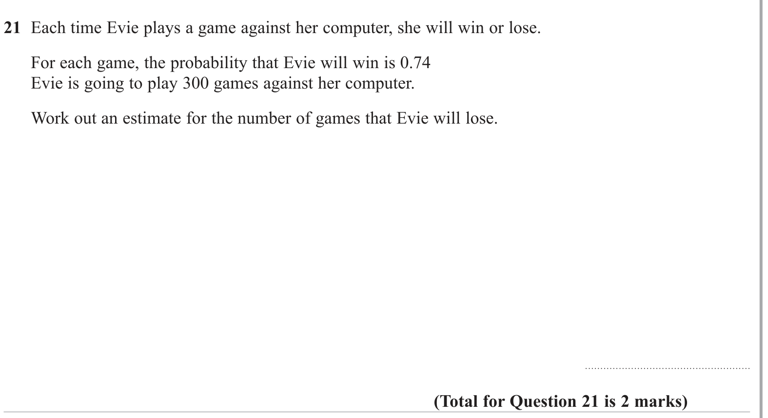 Single events question 8