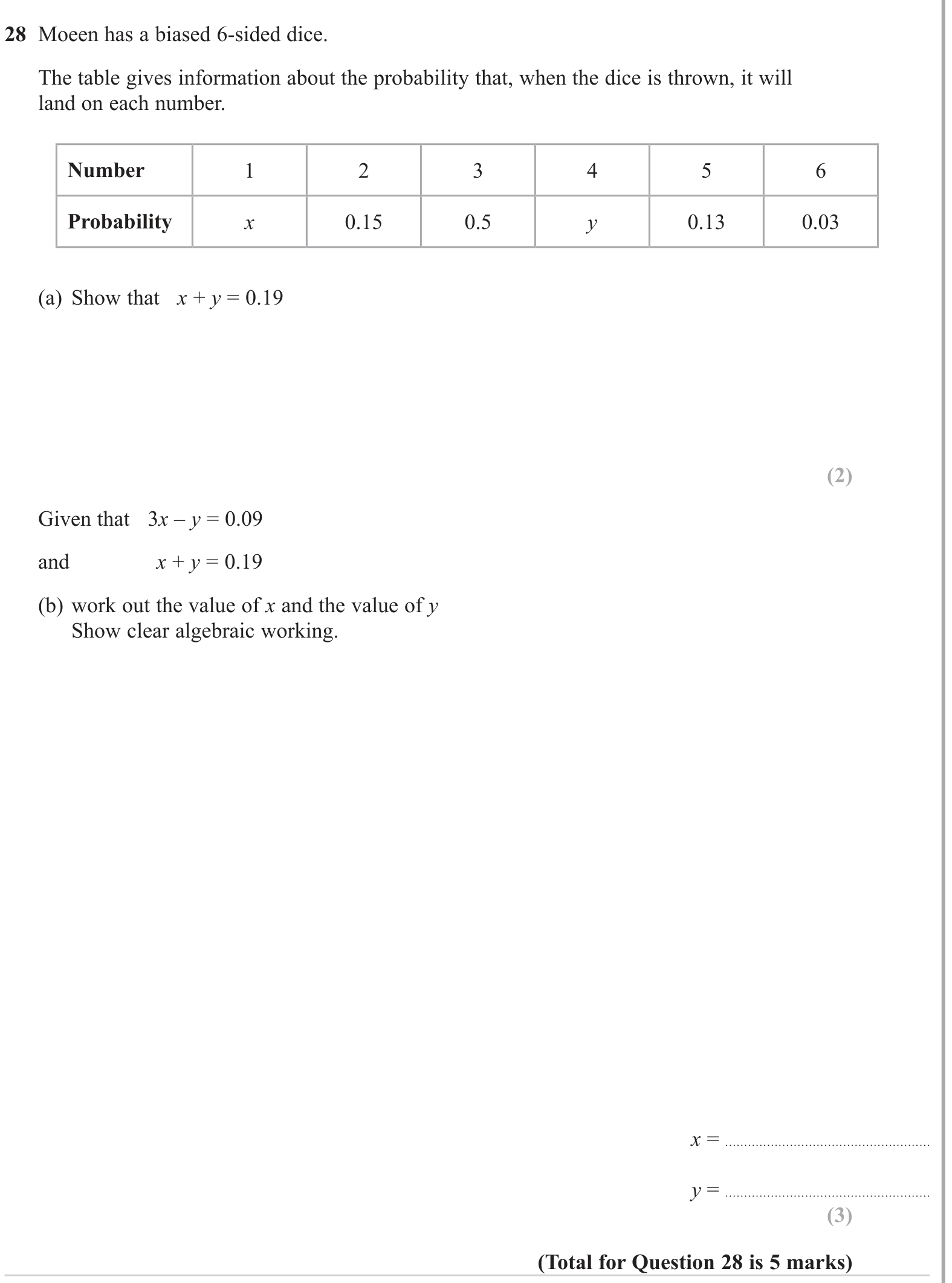 Multiple events question 5