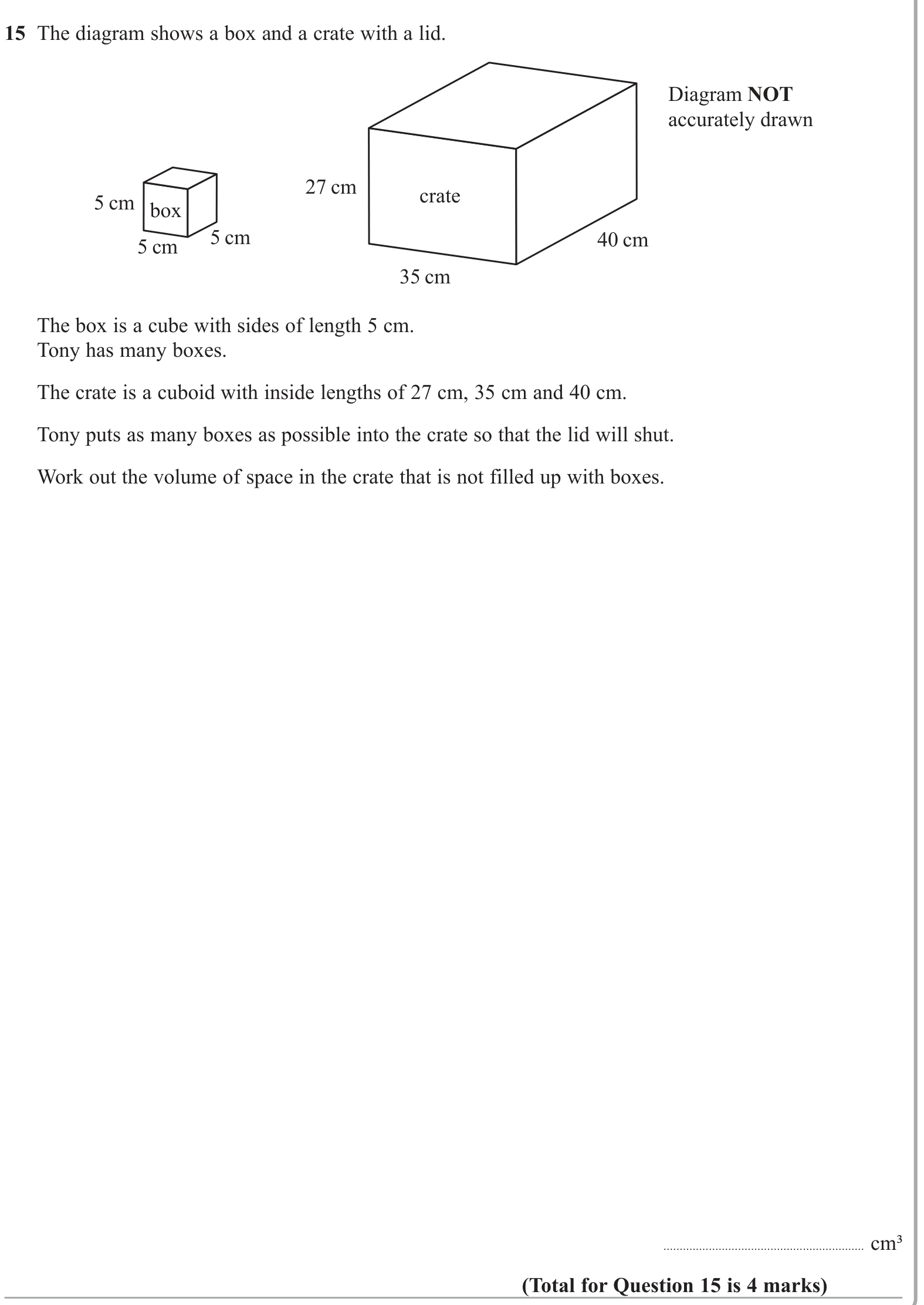 Volume and Surface Area question 7