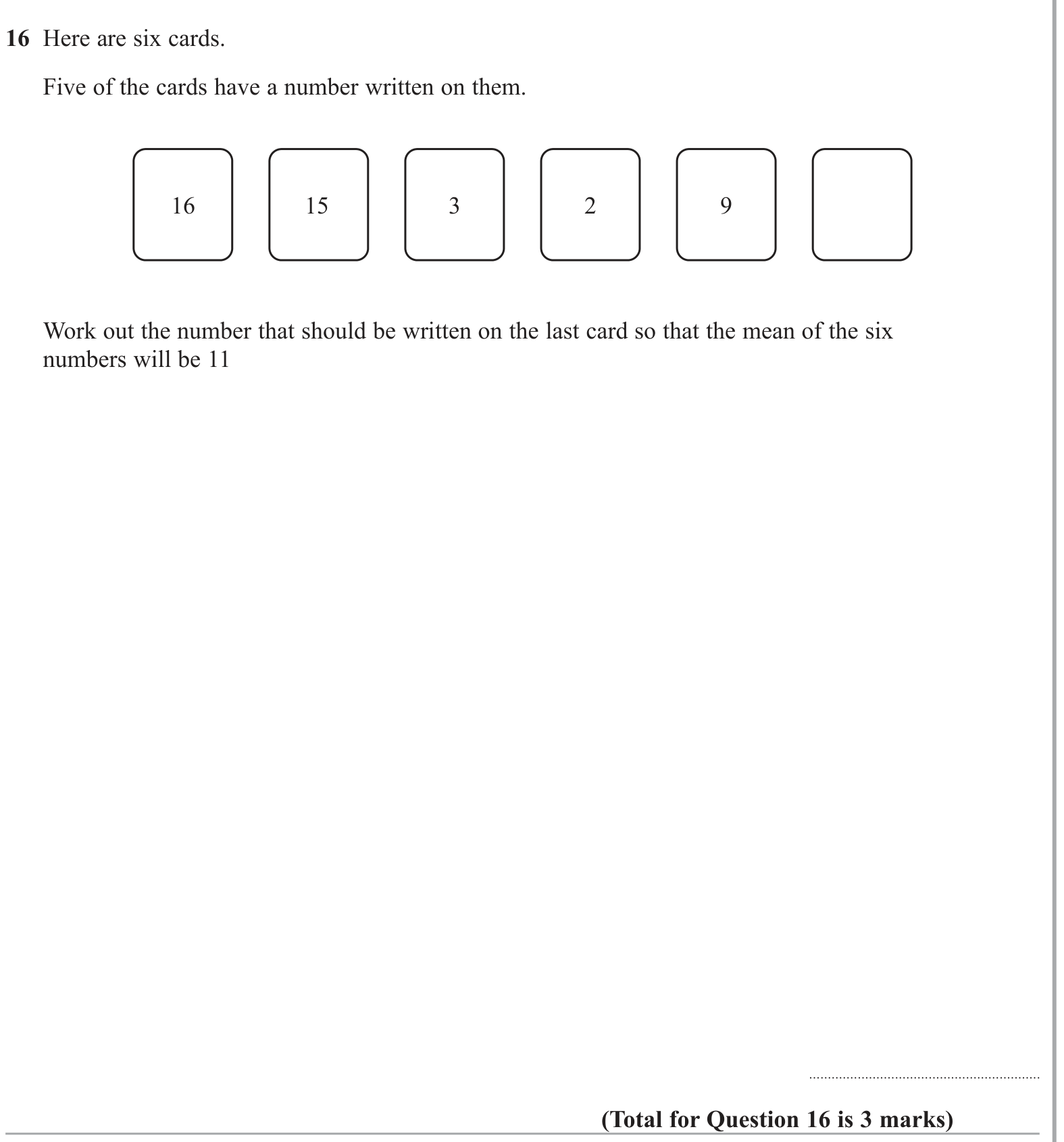 Averages (discrete data) question 6