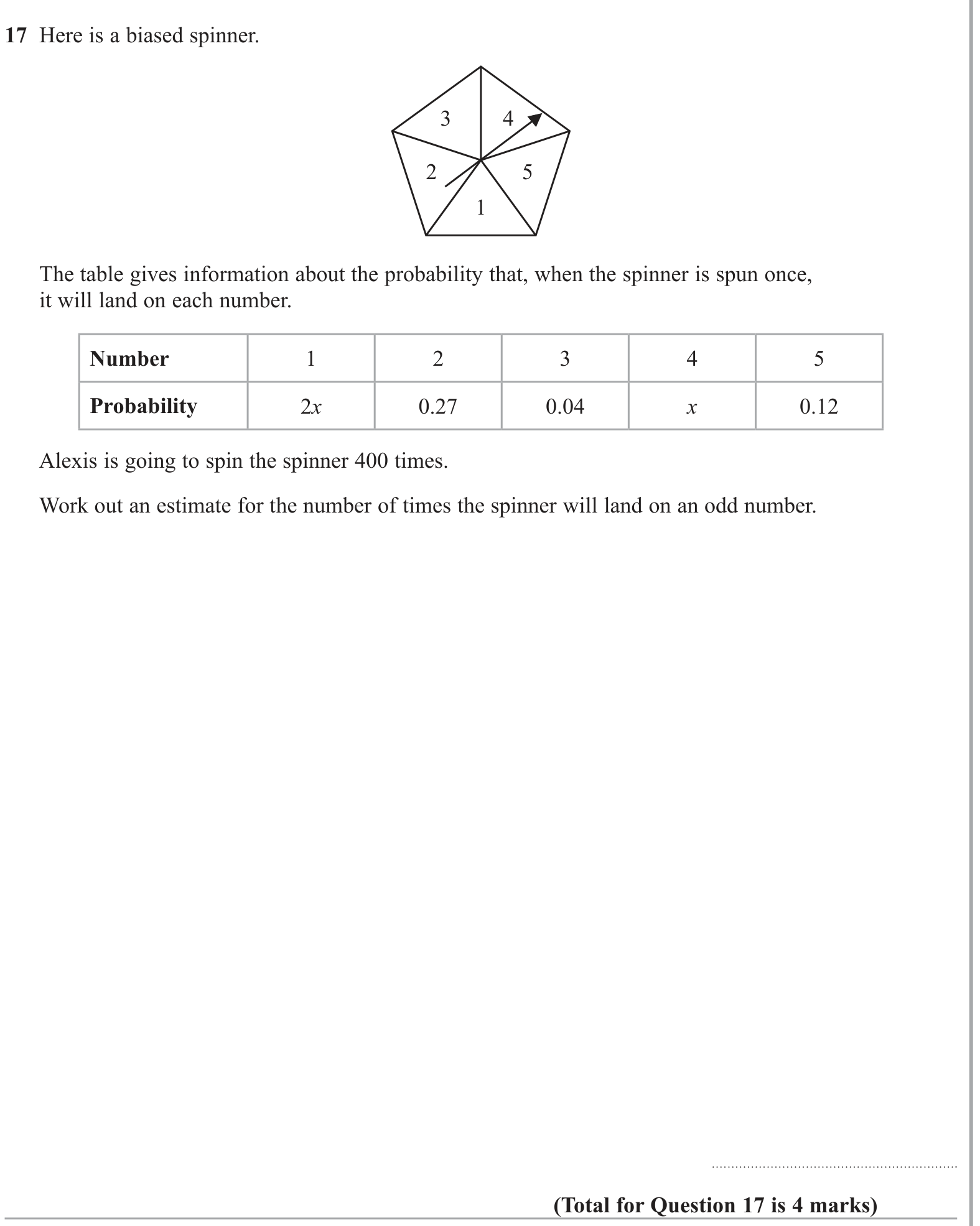 Experimental probability question 2