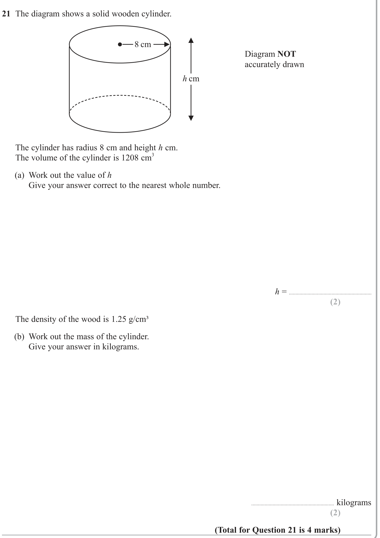 Volume and Surface Area question 8