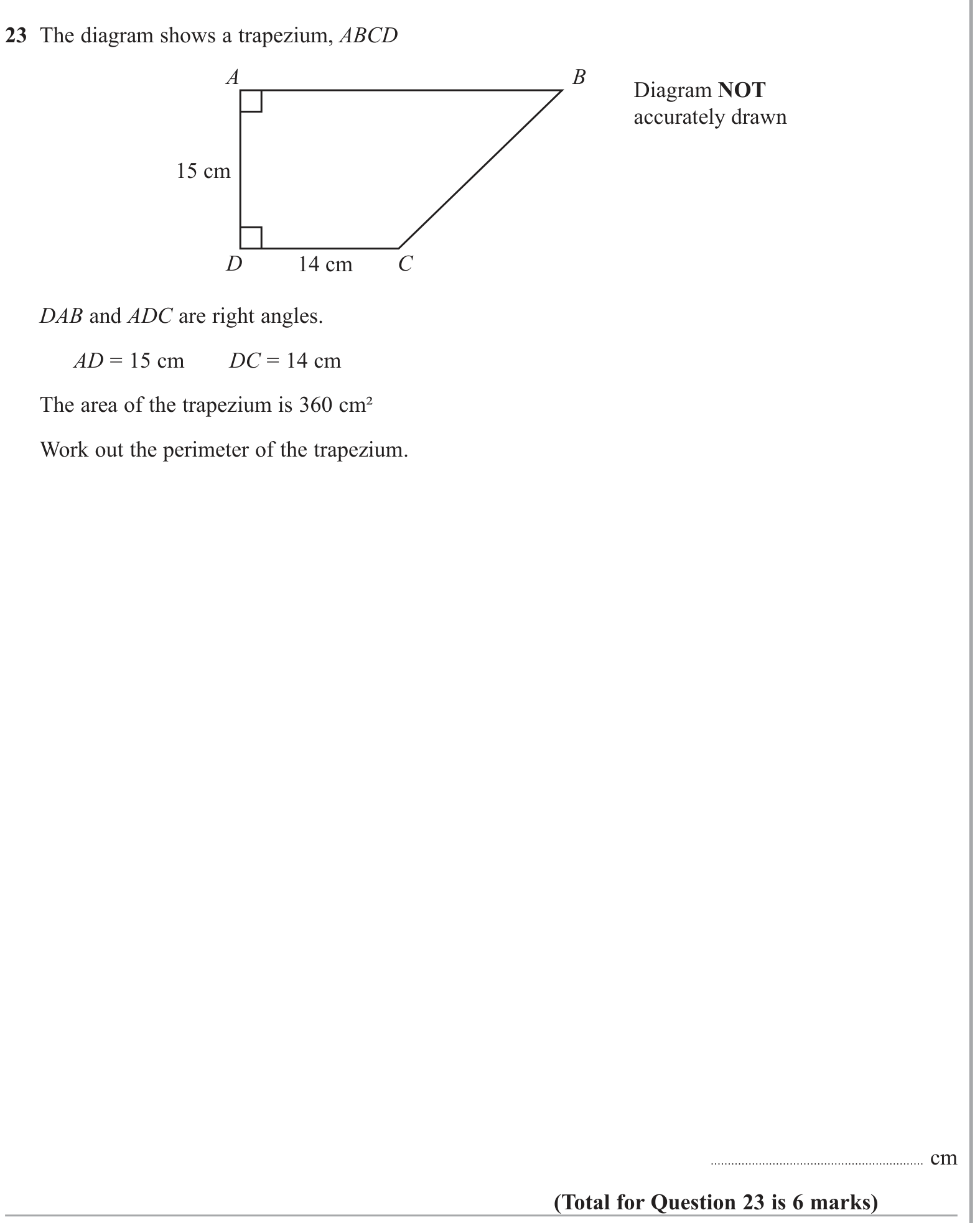 Perimeter and Area question 10