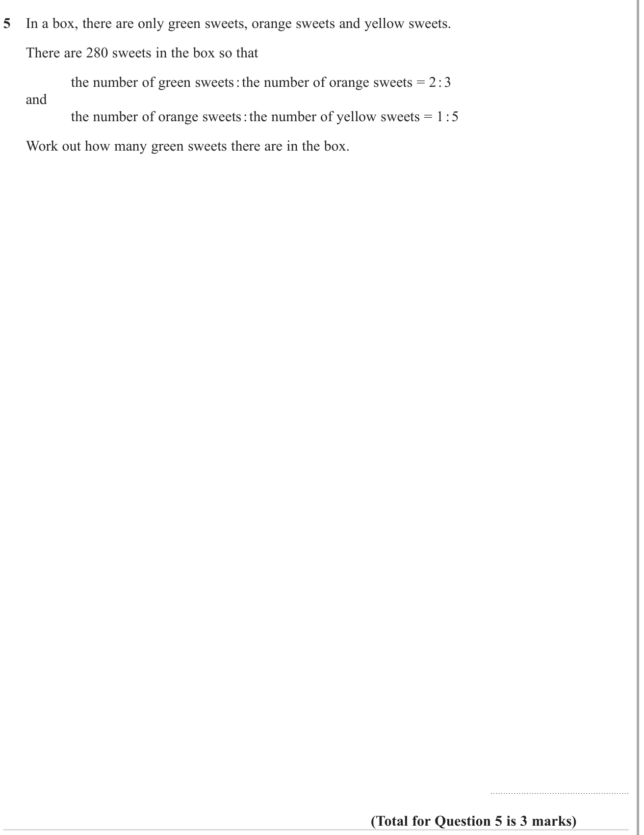 Ratio and proportion question 1