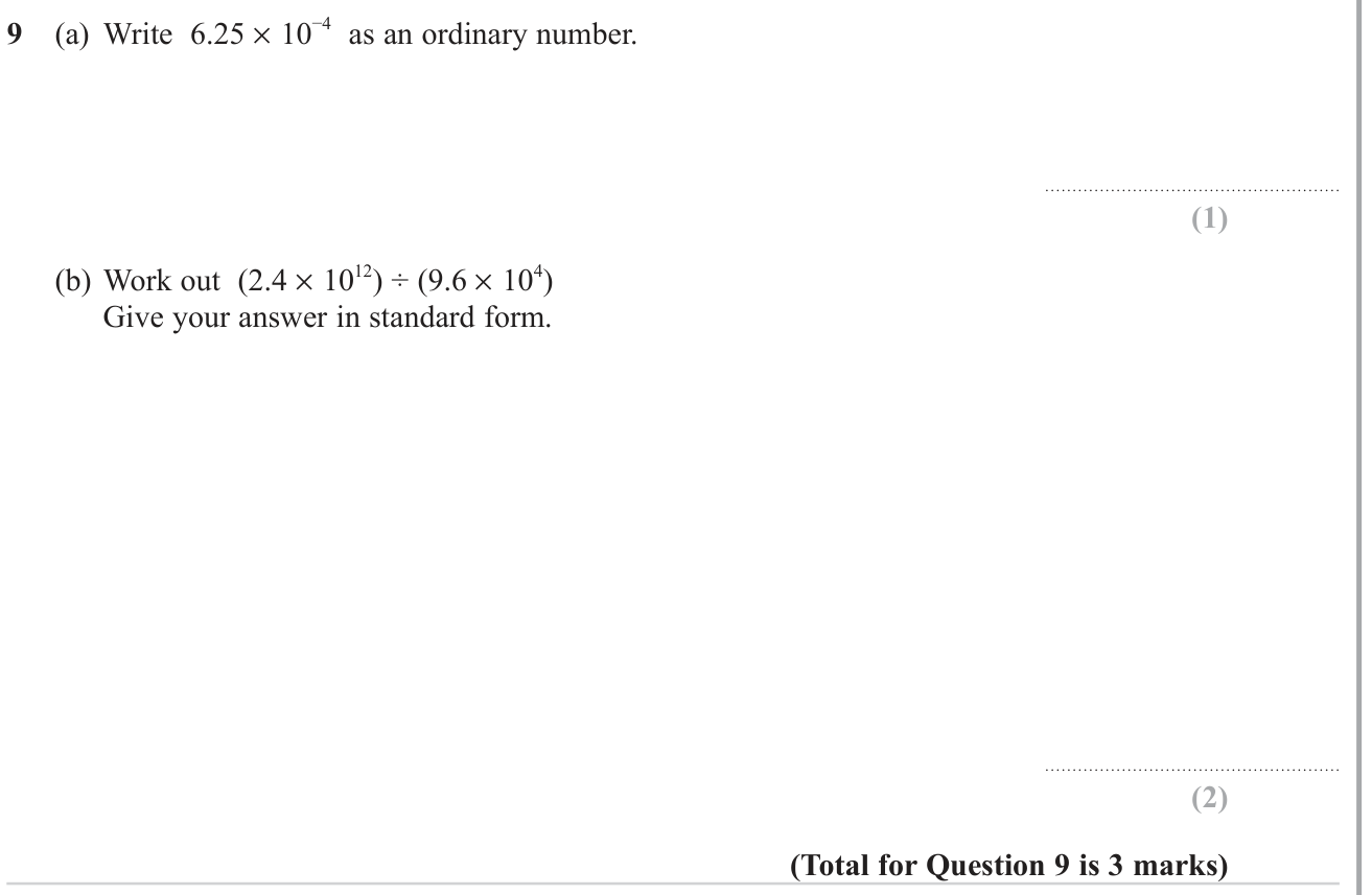 Rounding and Standard Form question 1