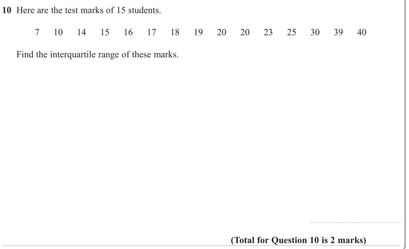 Averages (discrete data) question 1