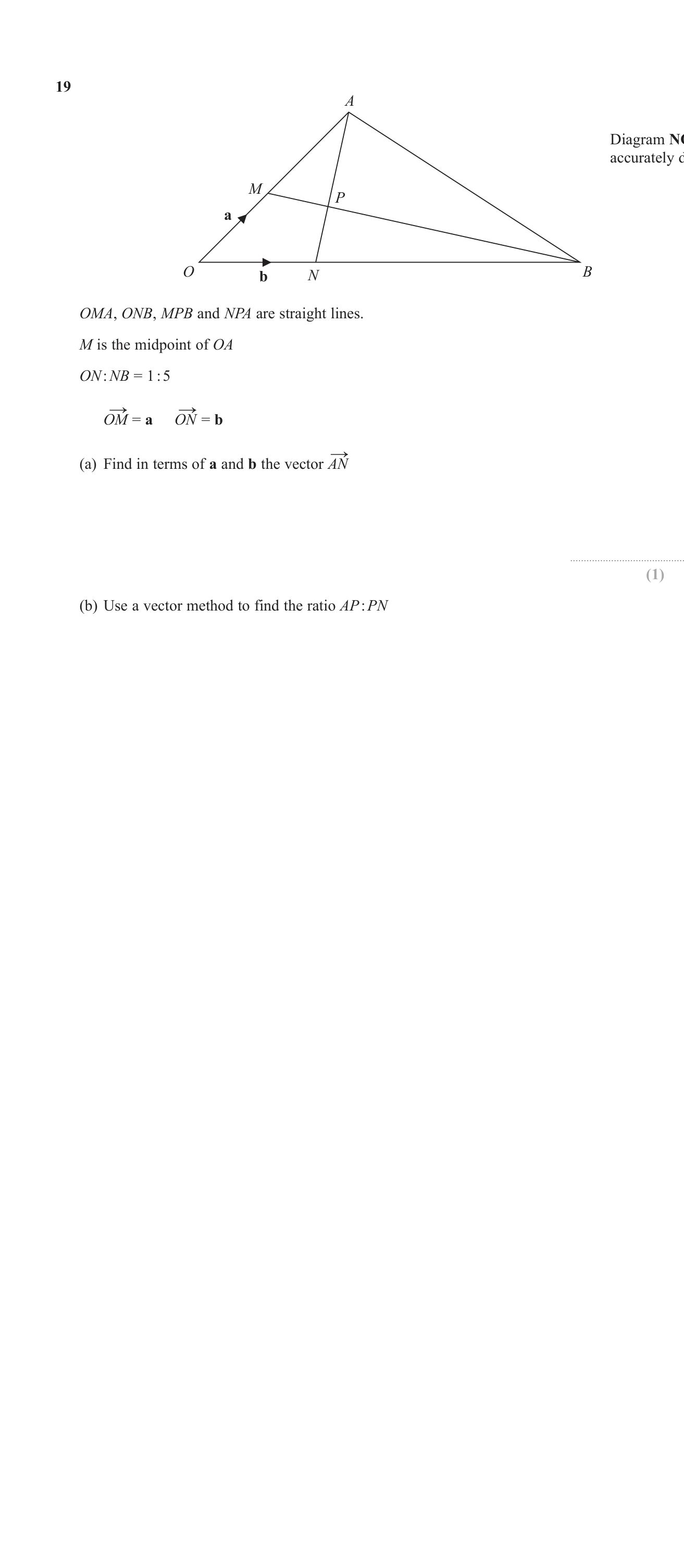 Further vectors (vector combinations) question 1