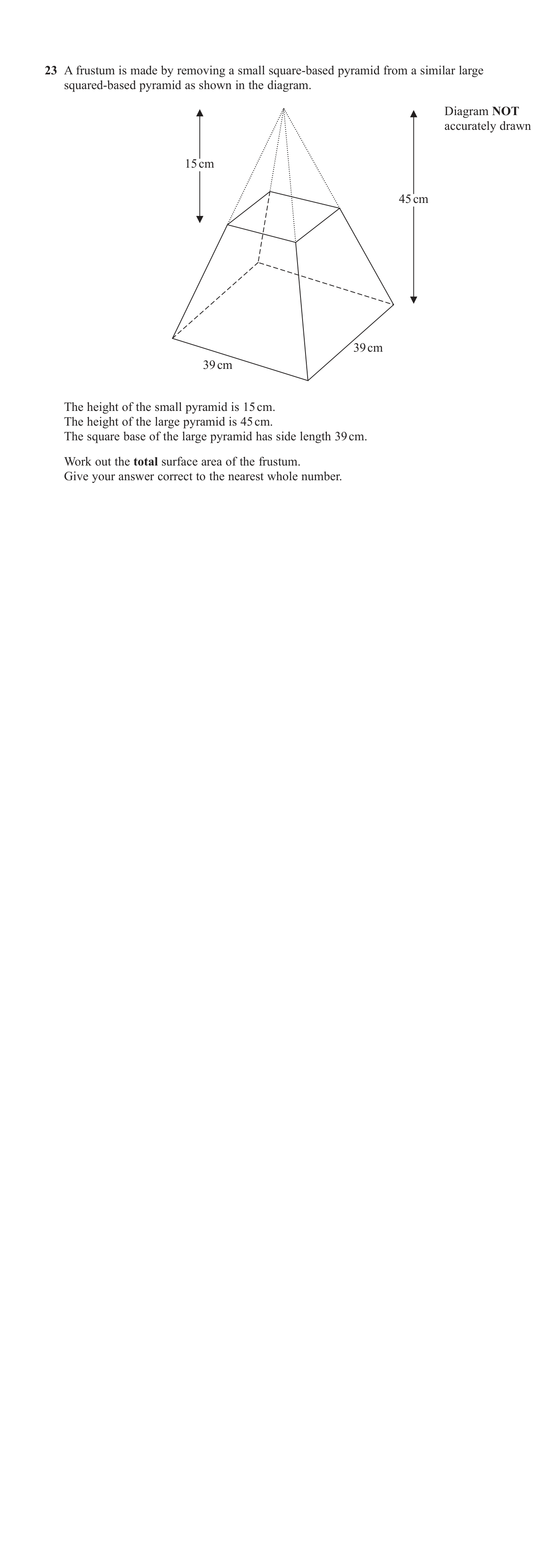 Volume and Surface Area question 2