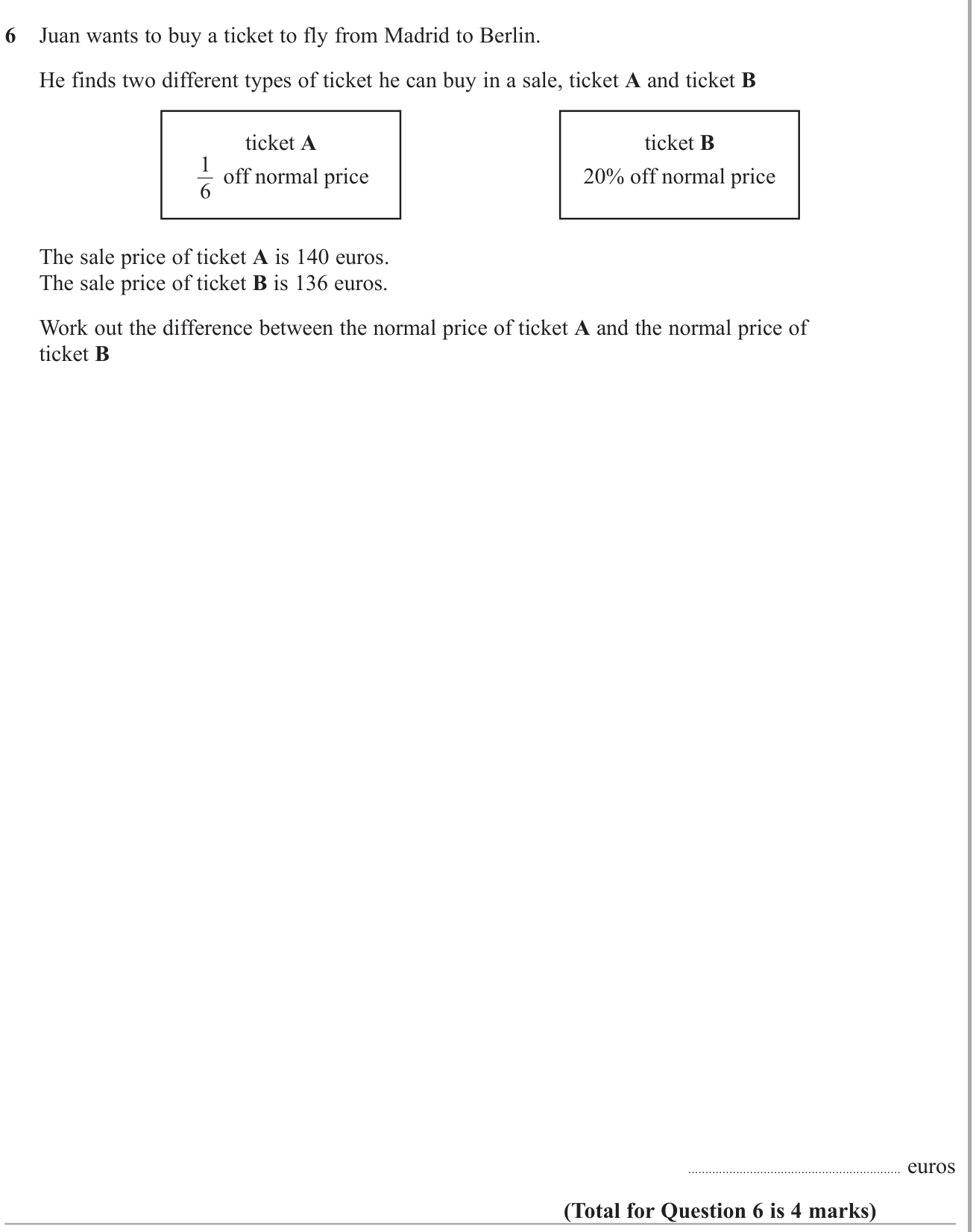 Percentages question 3