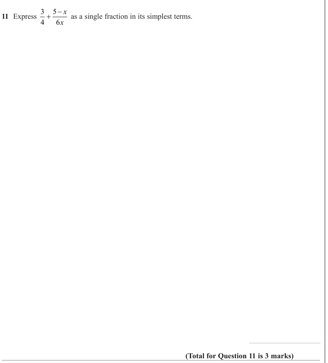 Algebraic fractions question 1