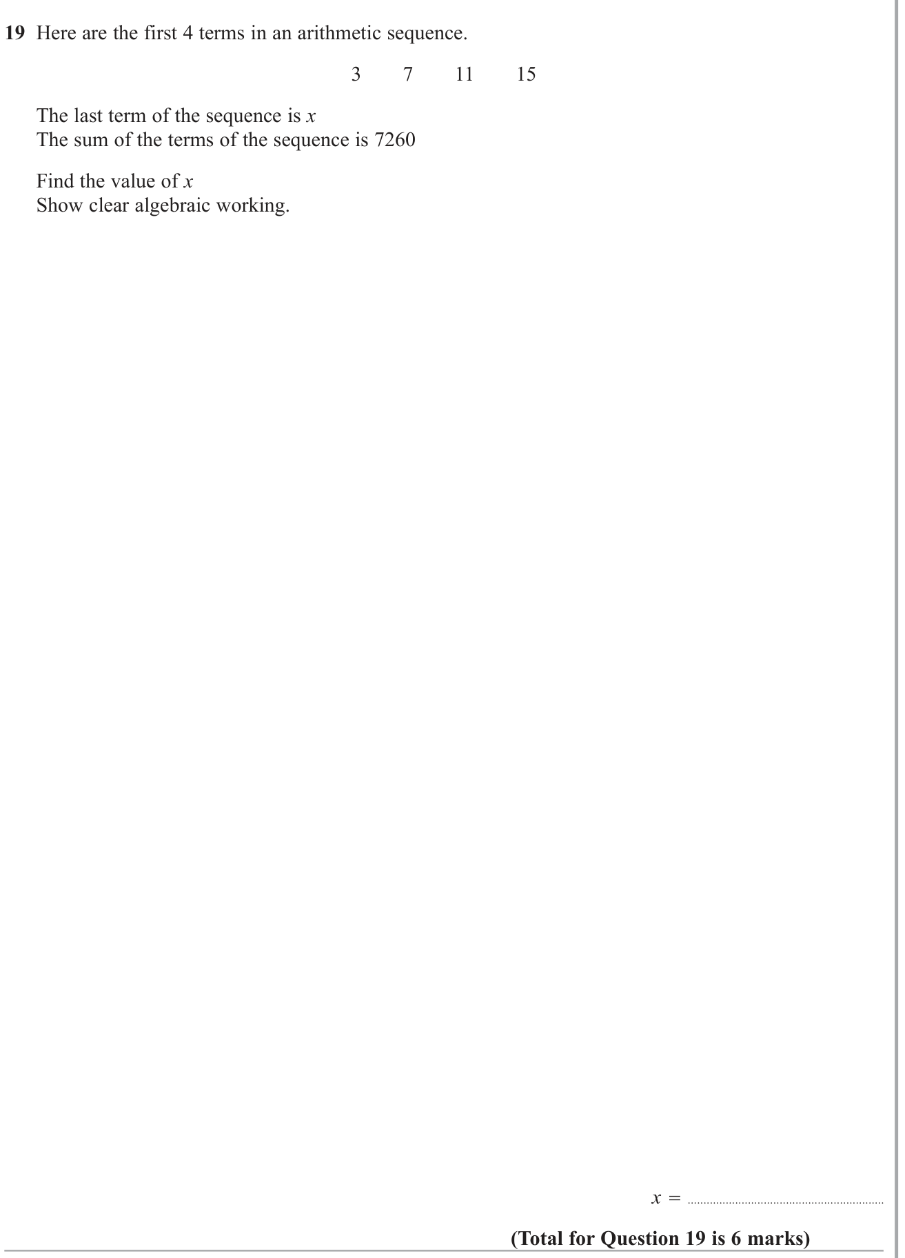 Sequences question 3