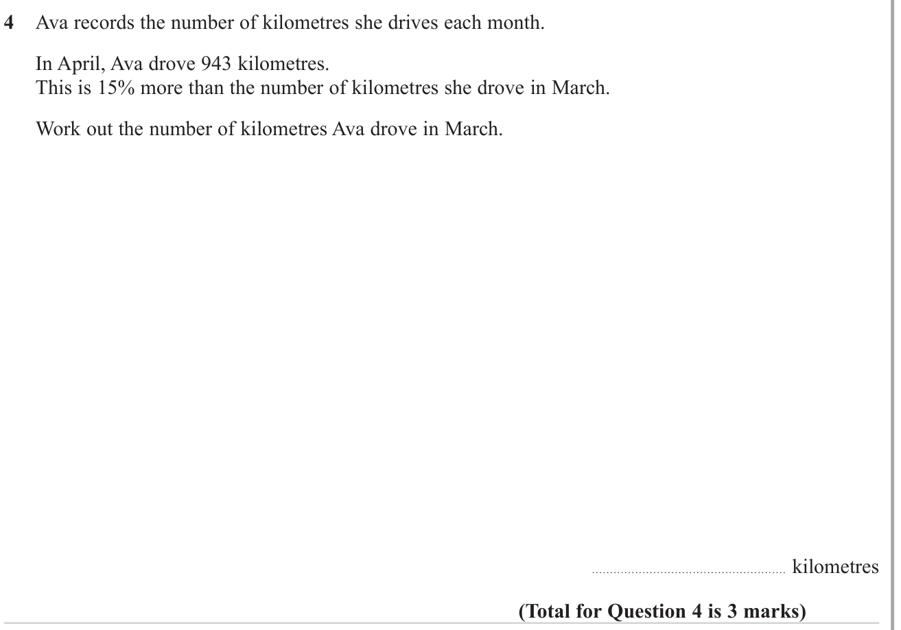 Percentages question 4