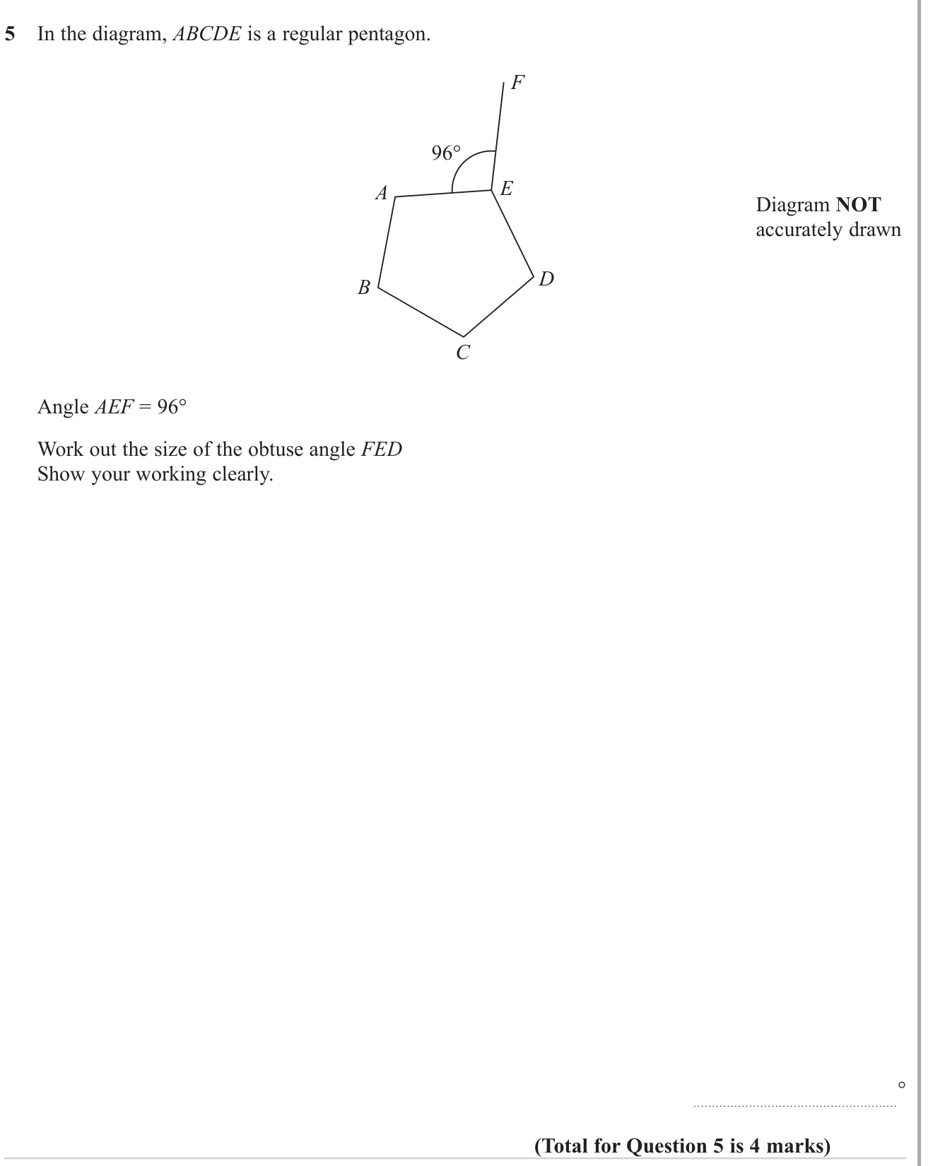 Interior and exterior angles of polygons question 2