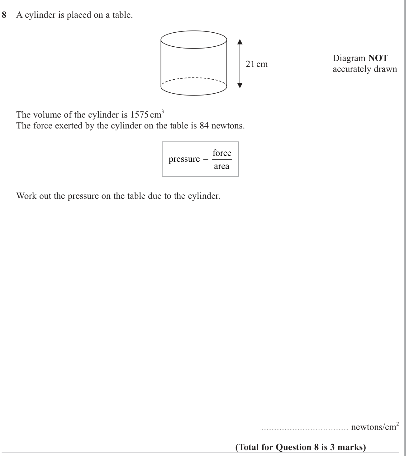 Volume and Surface Area question 4