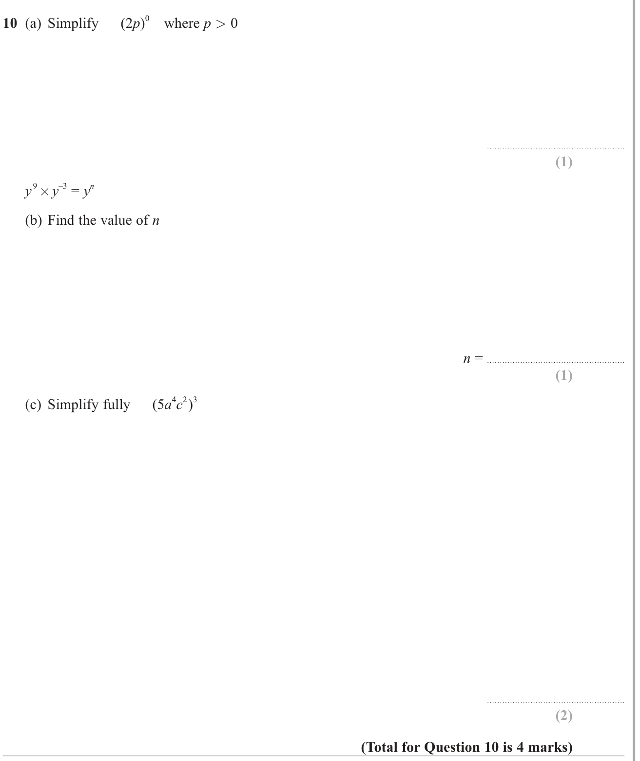 Index laws question 2