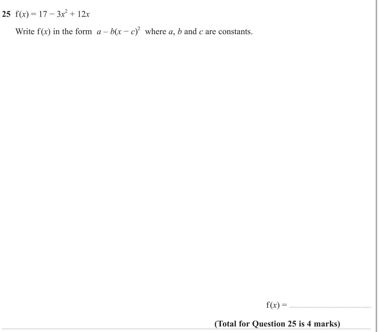 Completing squares question 1