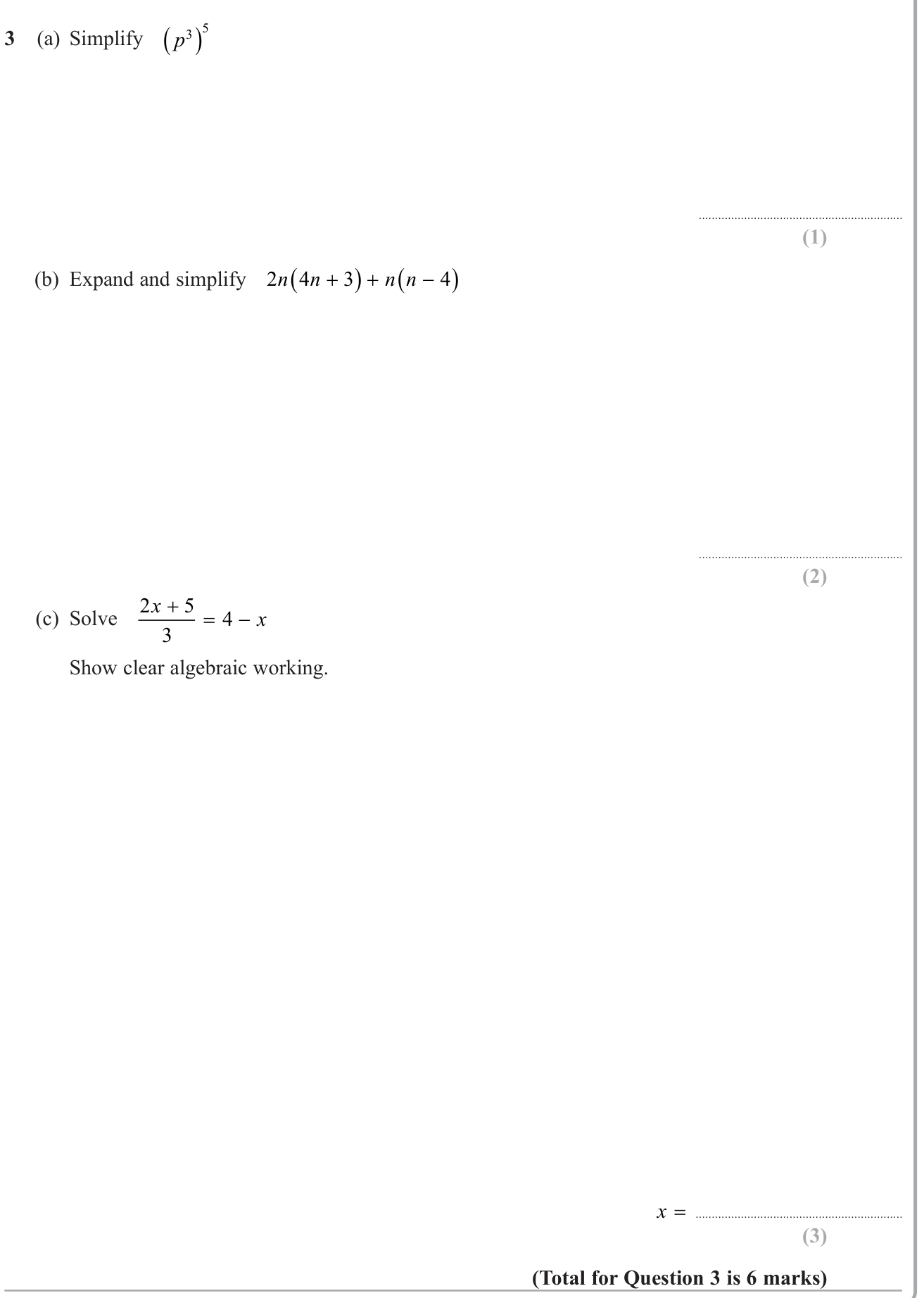 Expanding brackets question 3