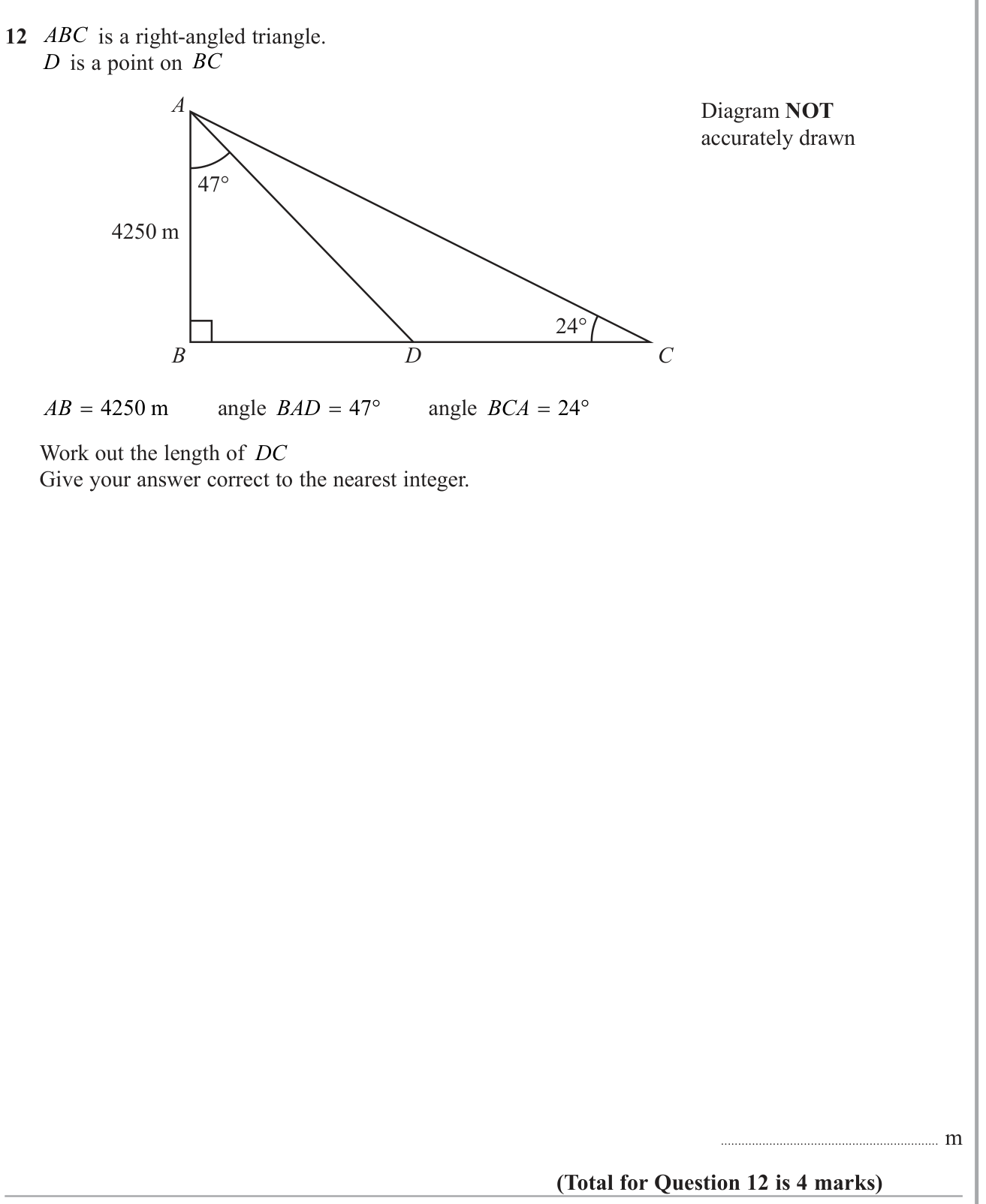 Sine and Cosine rule (non-right angled triangles) question 1
