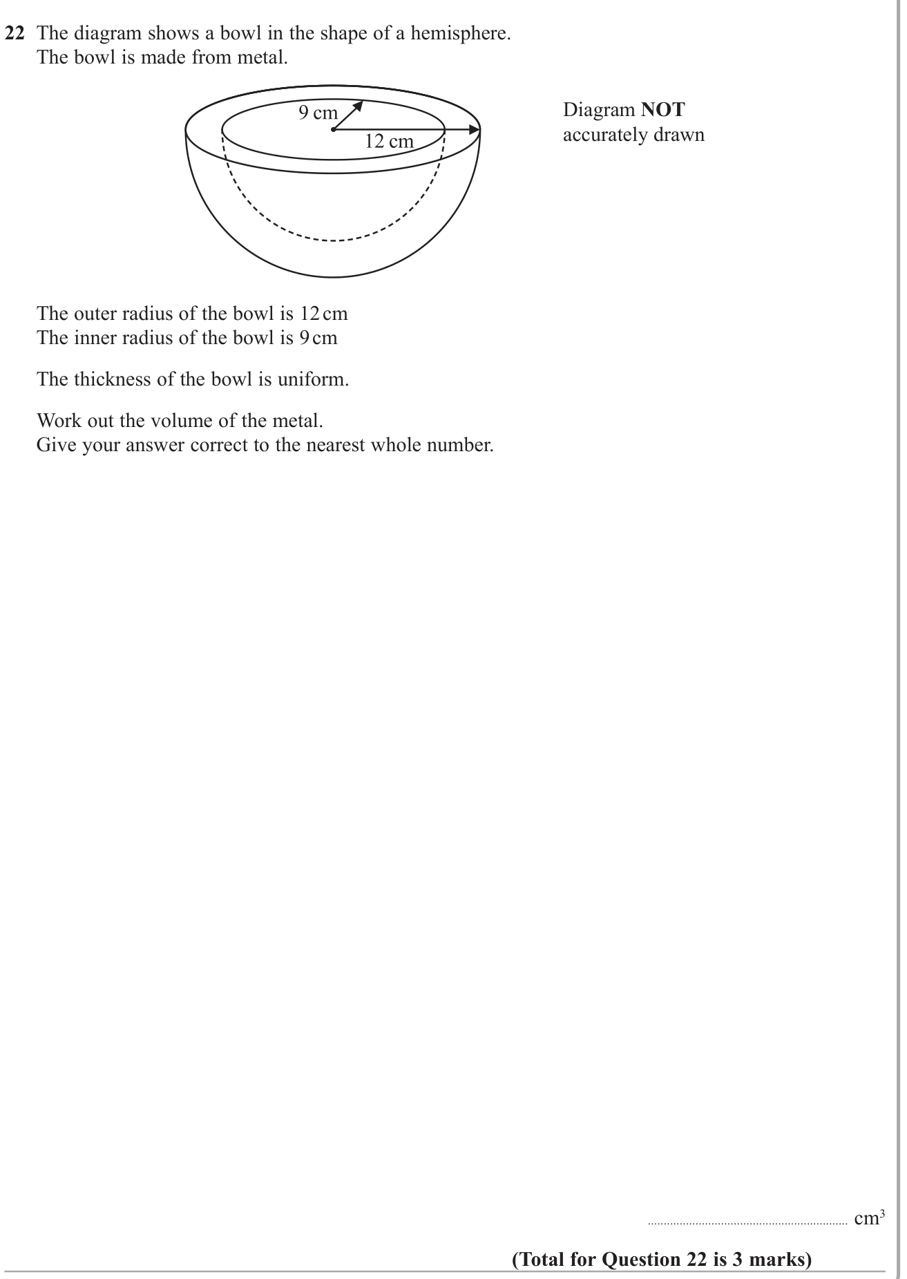 Volume and Surface Area question 7