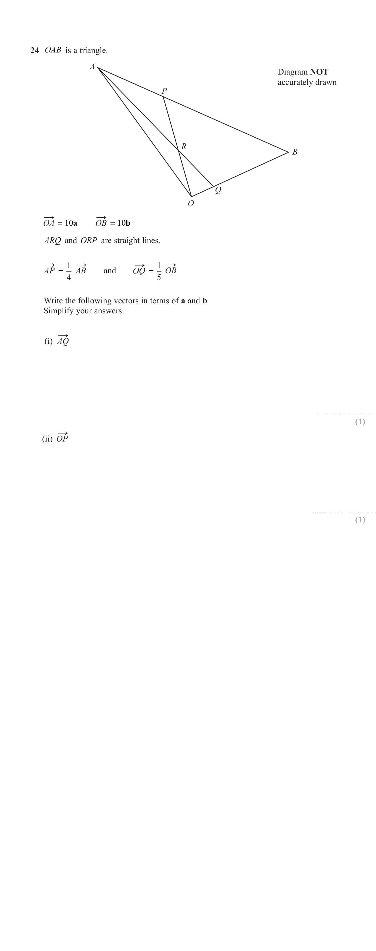 Further vectors (vector combinations) question 2
