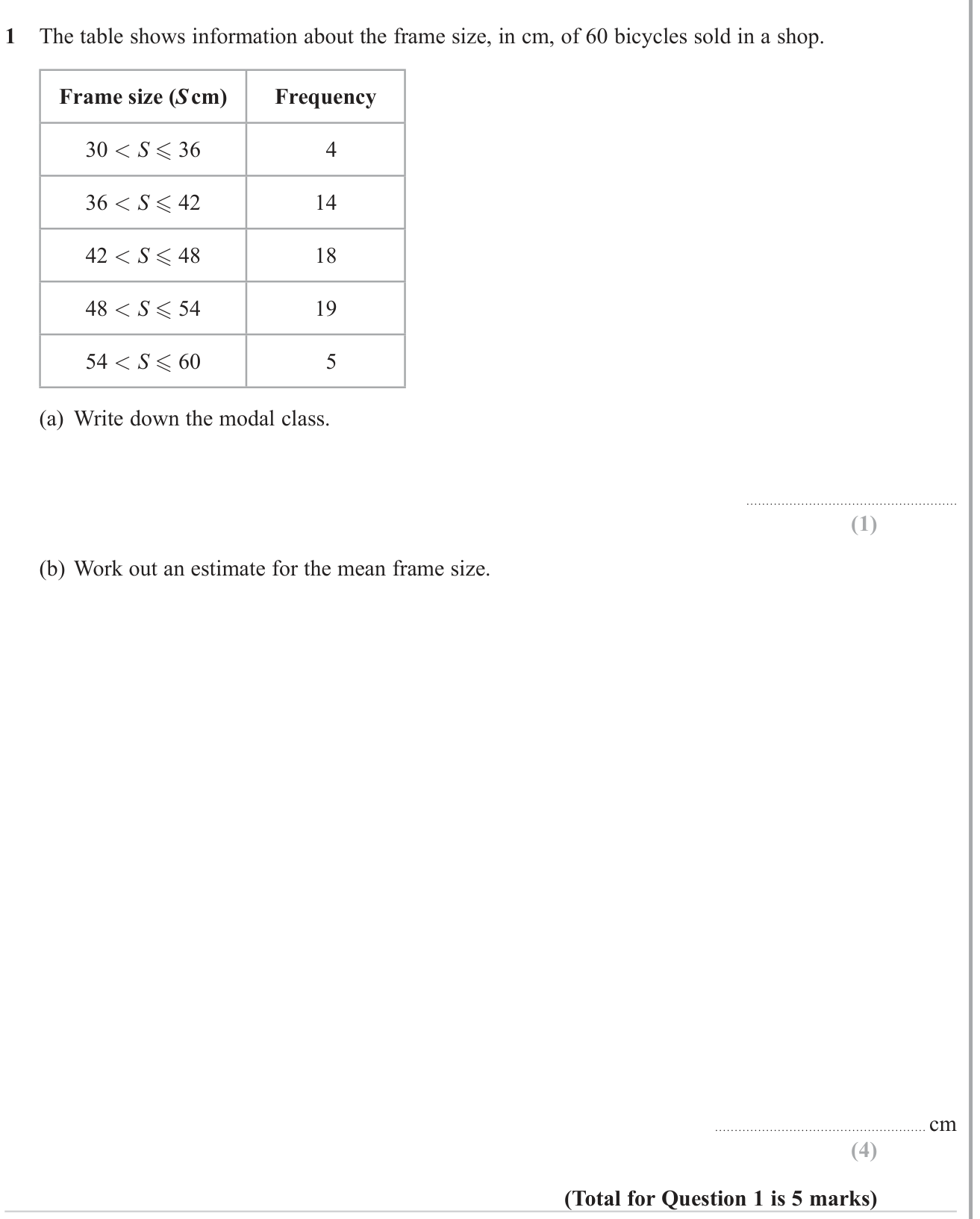 Grouped data question 3