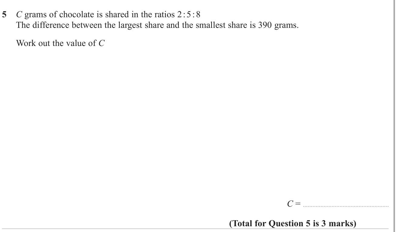 Ratio and proportion question 3