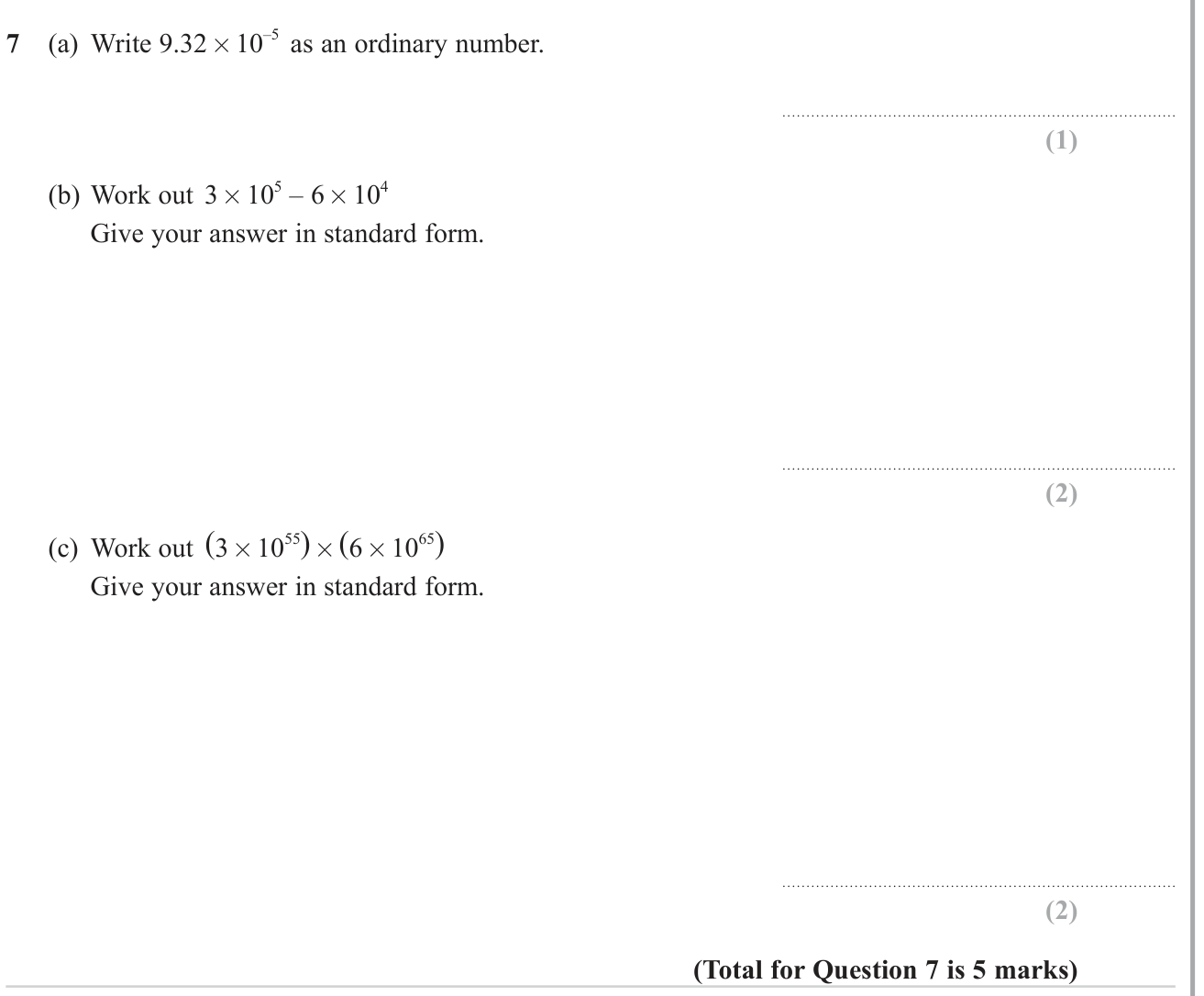 Rounding and Standard Form question 7