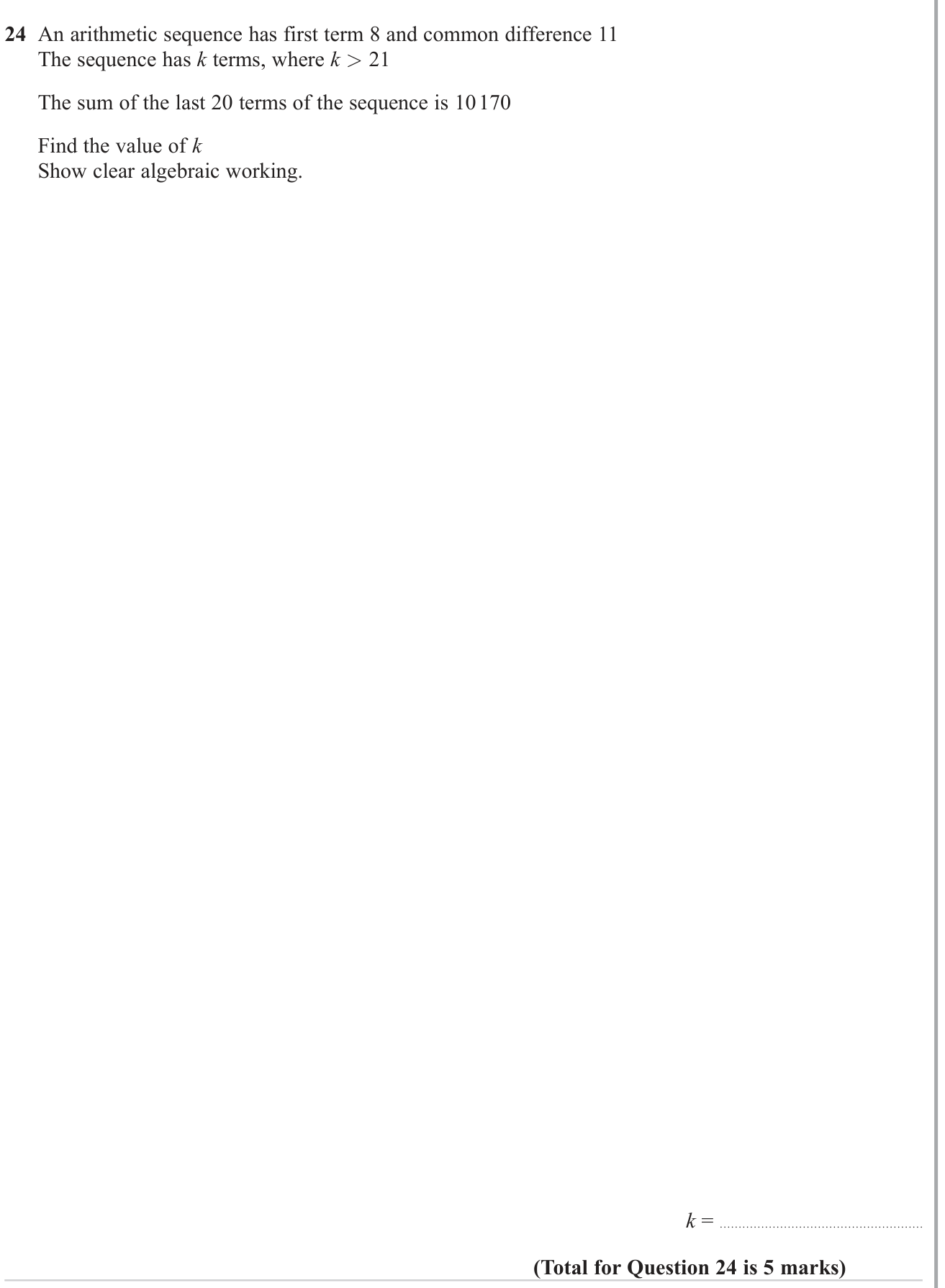 Sequences question 6