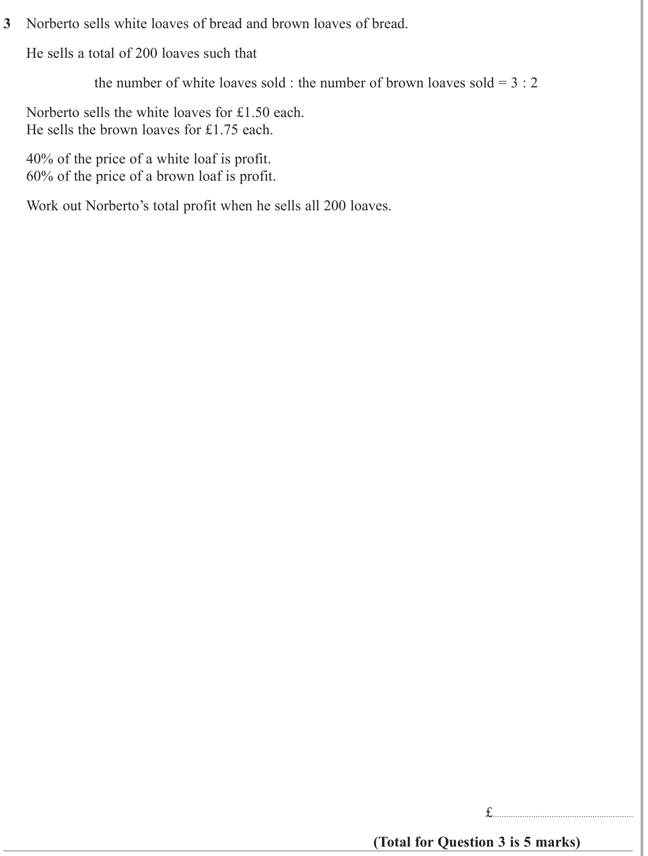 Percentages question 8