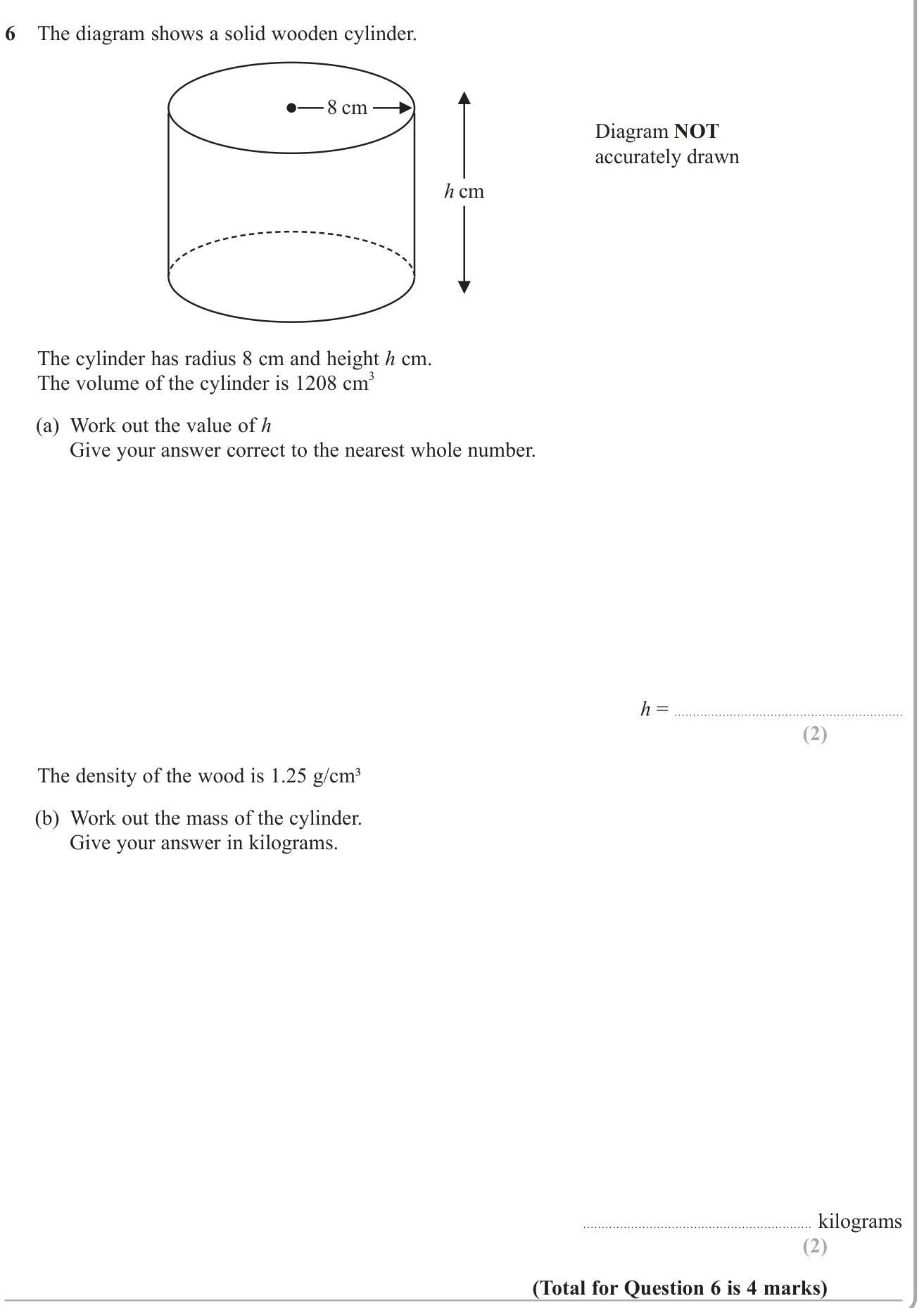 Volume and Surface Area question 9