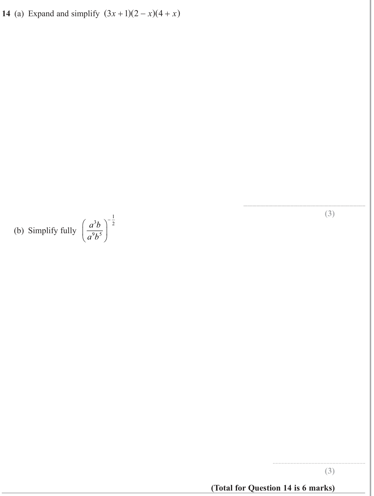 Expanding brackets question 4
