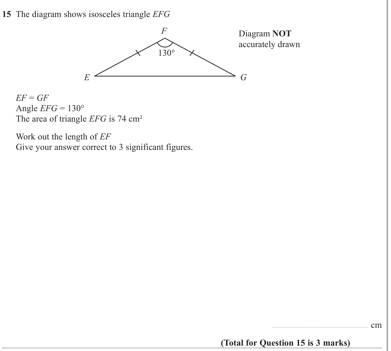 Sine and Cosine rule (non-right angled triangles) question 3