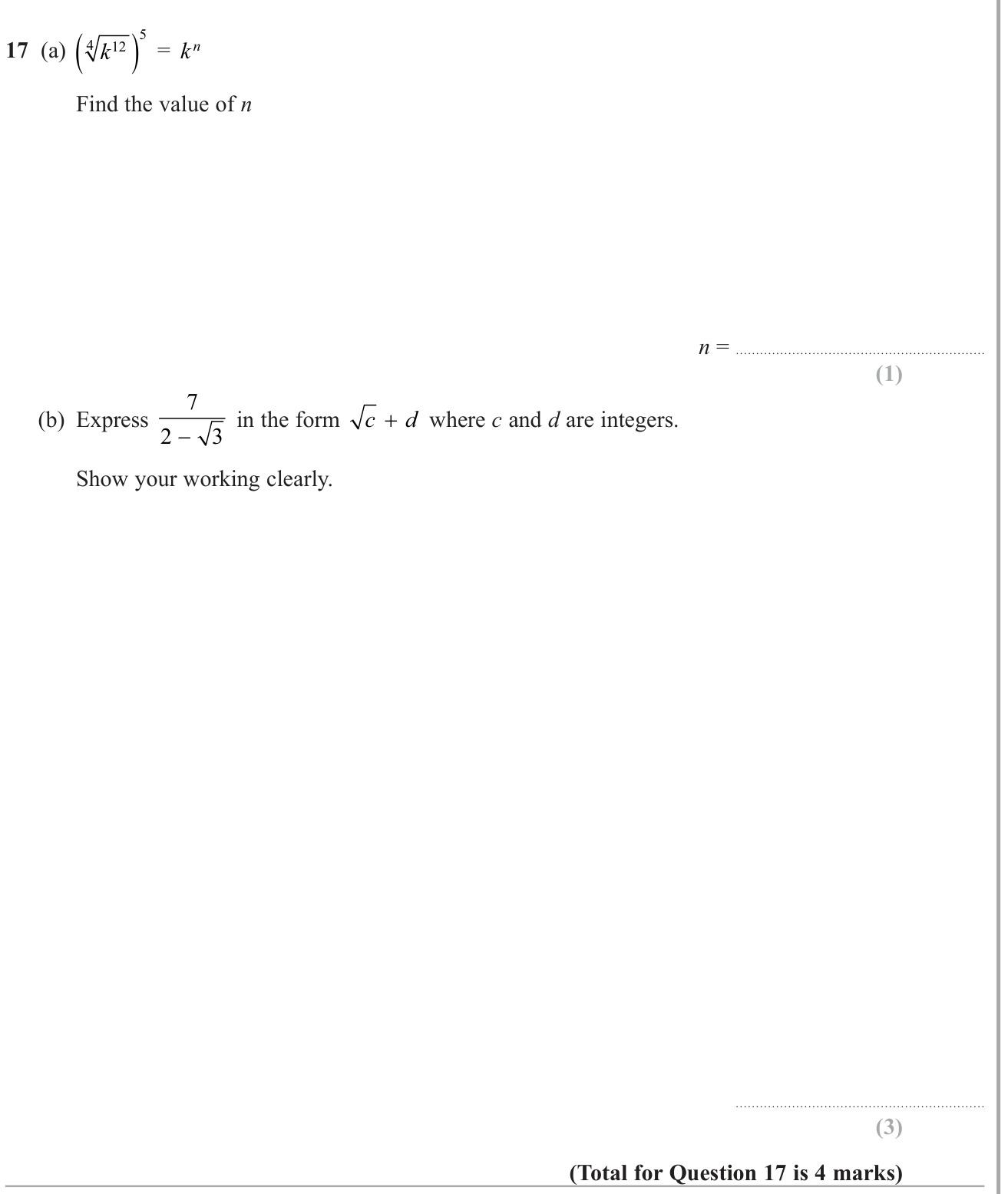 Index laws question 5